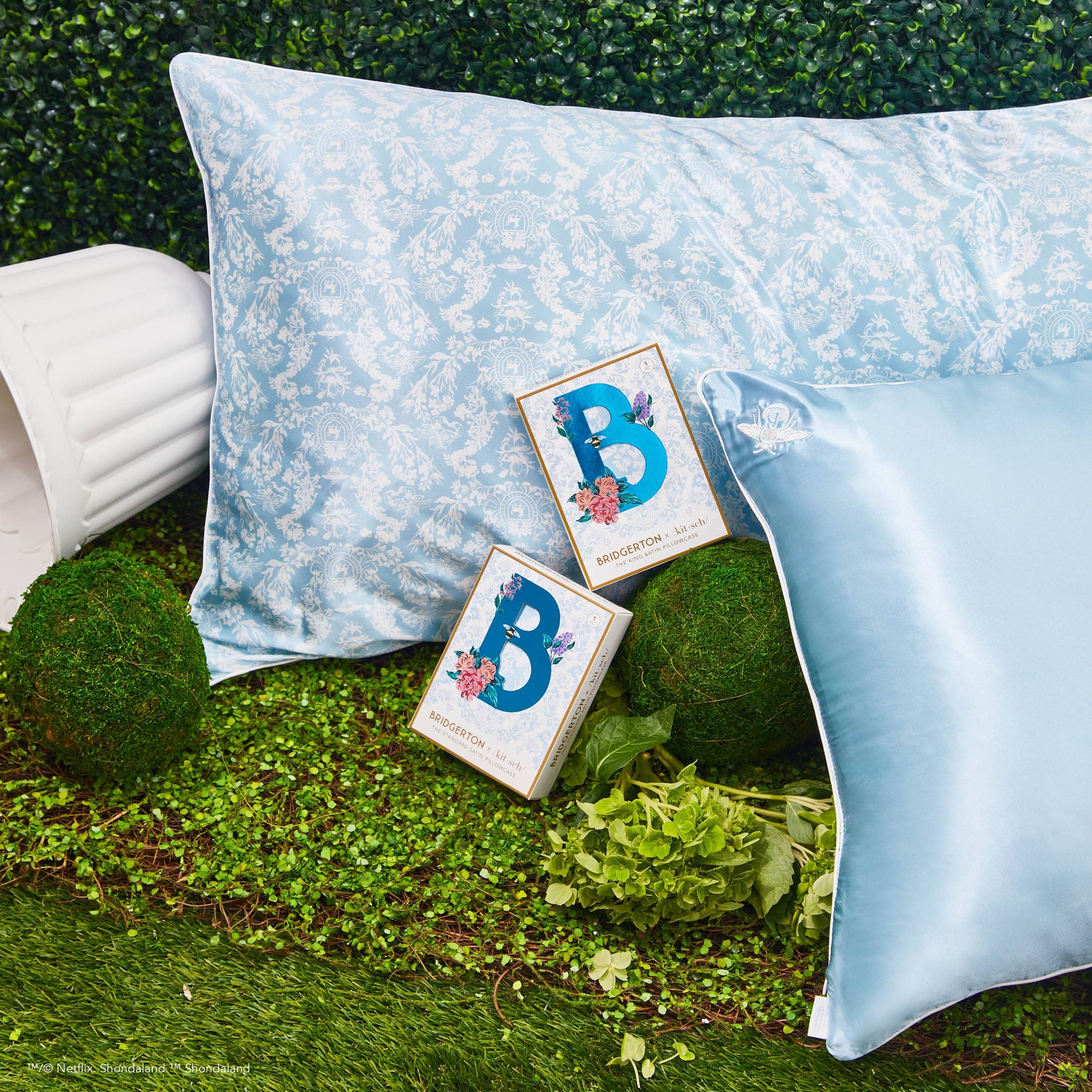 Kitsch x Bridgerton King Satin Pillowcase / Toile De Blue - BFF Here