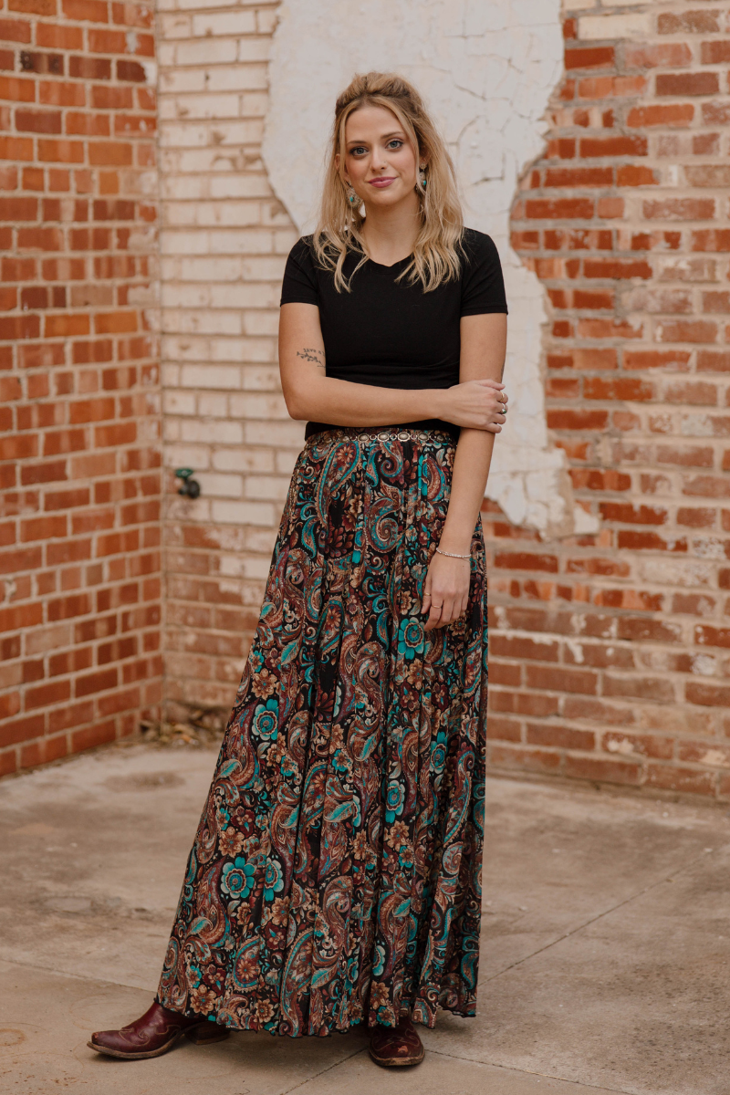 Sagebrush Swirl Maxi Skirt by Sterling Kreek