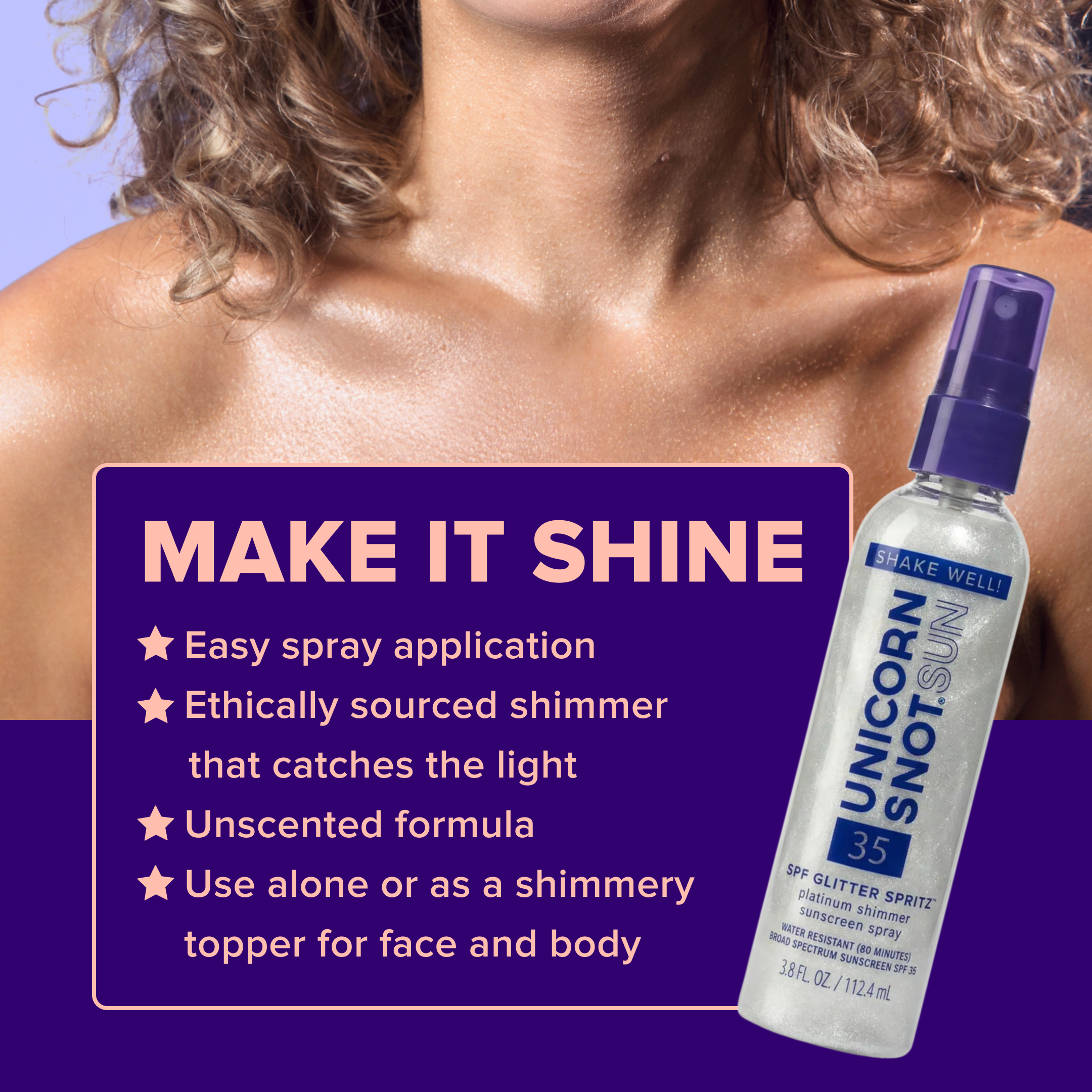 SPF 35 Glitter Spritz — Sunscreen Spray by Unicorn Snot / Platinum - BFF Here