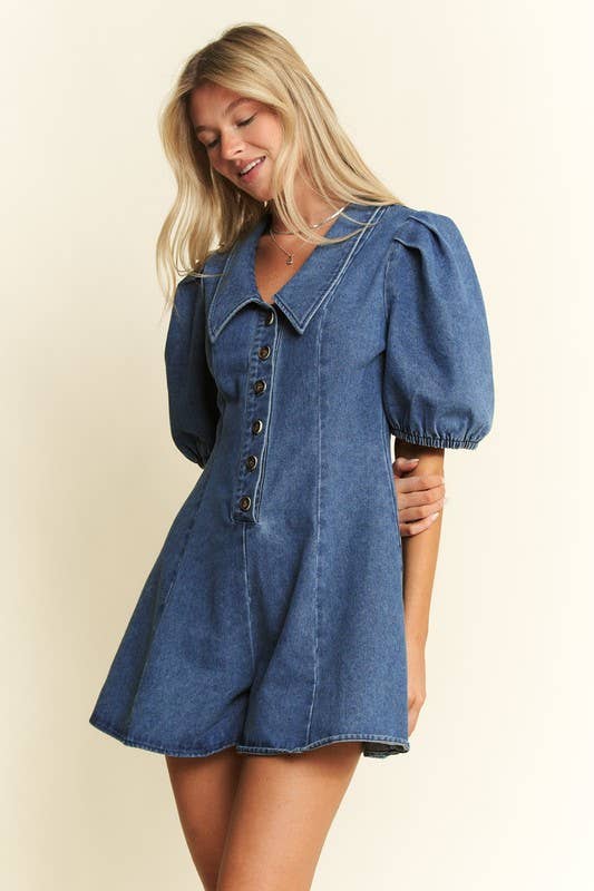 Denim Darling Button-Up Romper by Jade by Jane - BFF Here