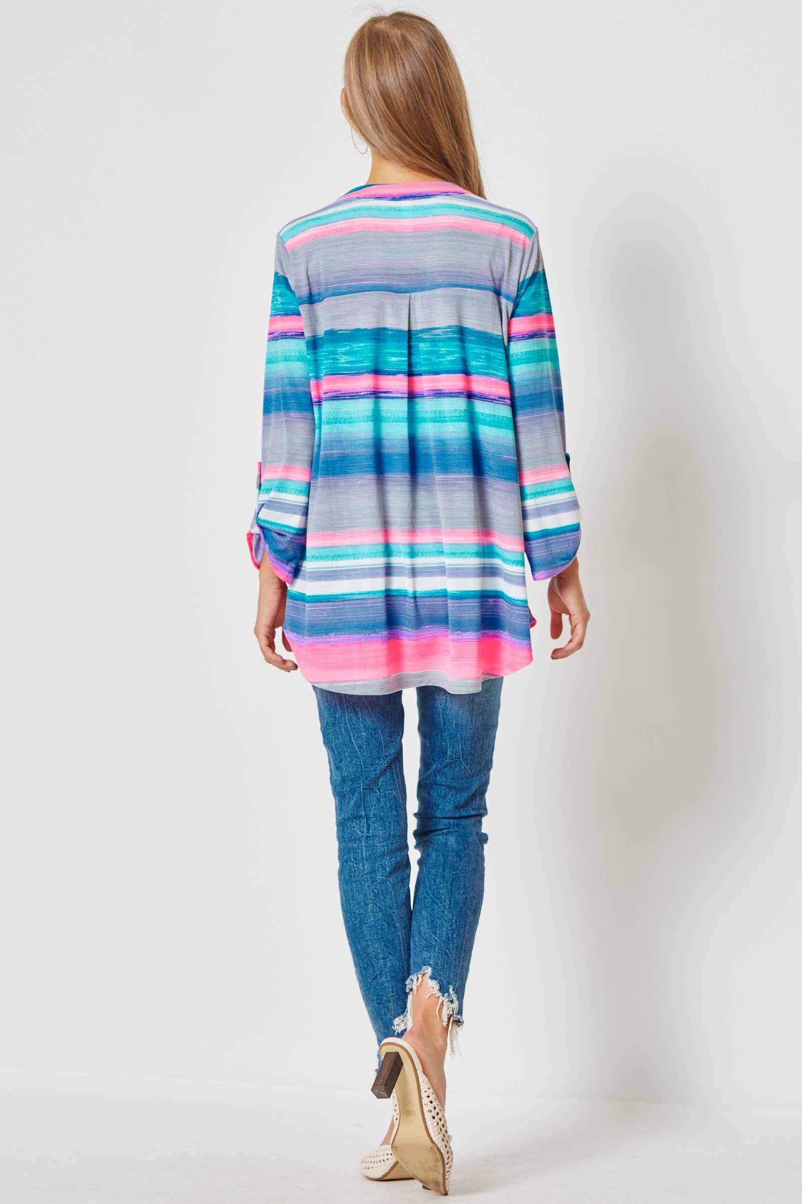 Lizzy 3/4 Sleeve Top by Dear Scarlett / Multi - BFF Here