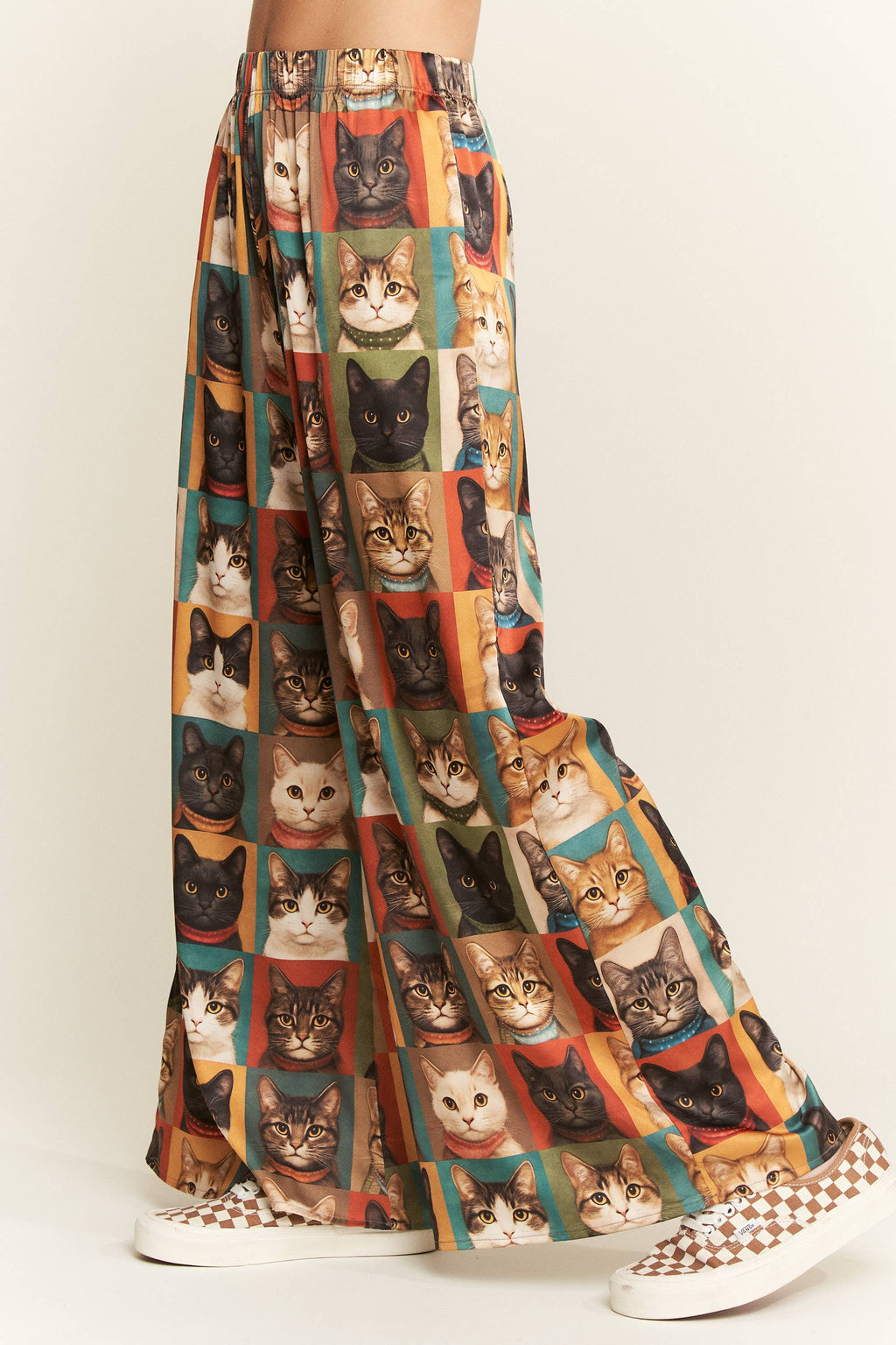 PREORDER: Cat Portrait Wide Leg Satin Pants by Jade by Jane (ETA: End of September) - BFF Here