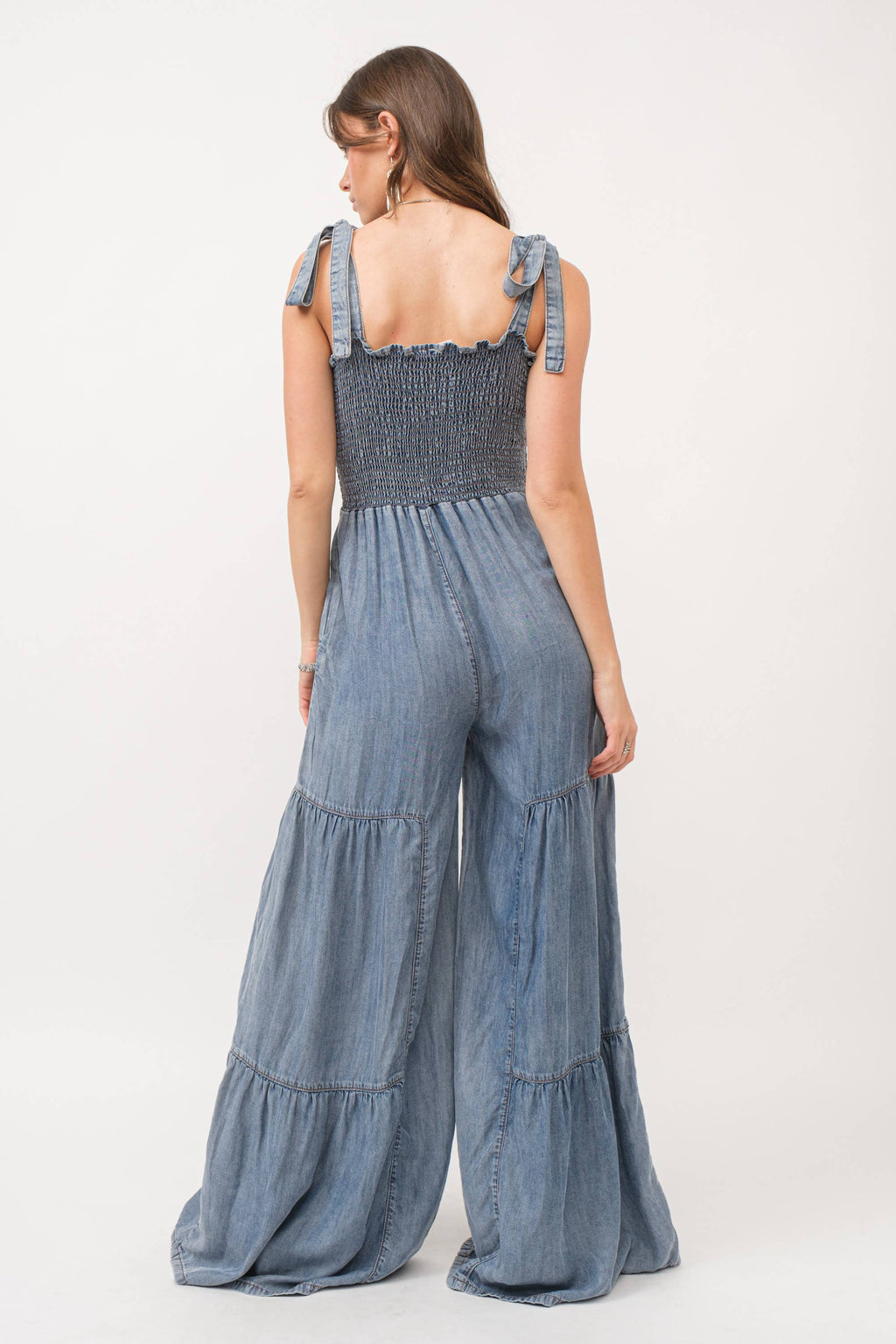 Denim Dreams Smocked Jumpsuit - BFF Here