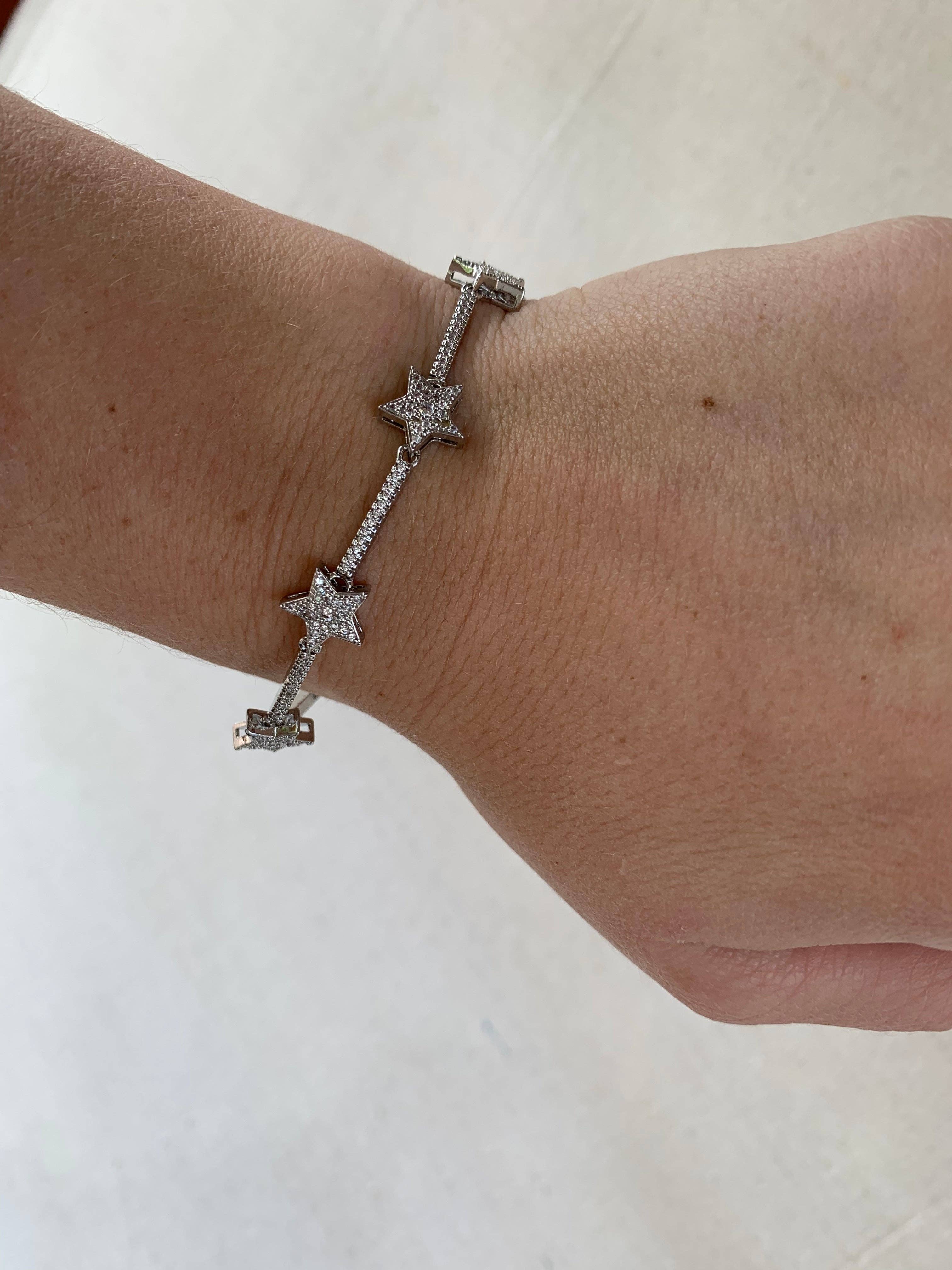 Stellar Sparkle Star Bracelet / Silver - BFF Here