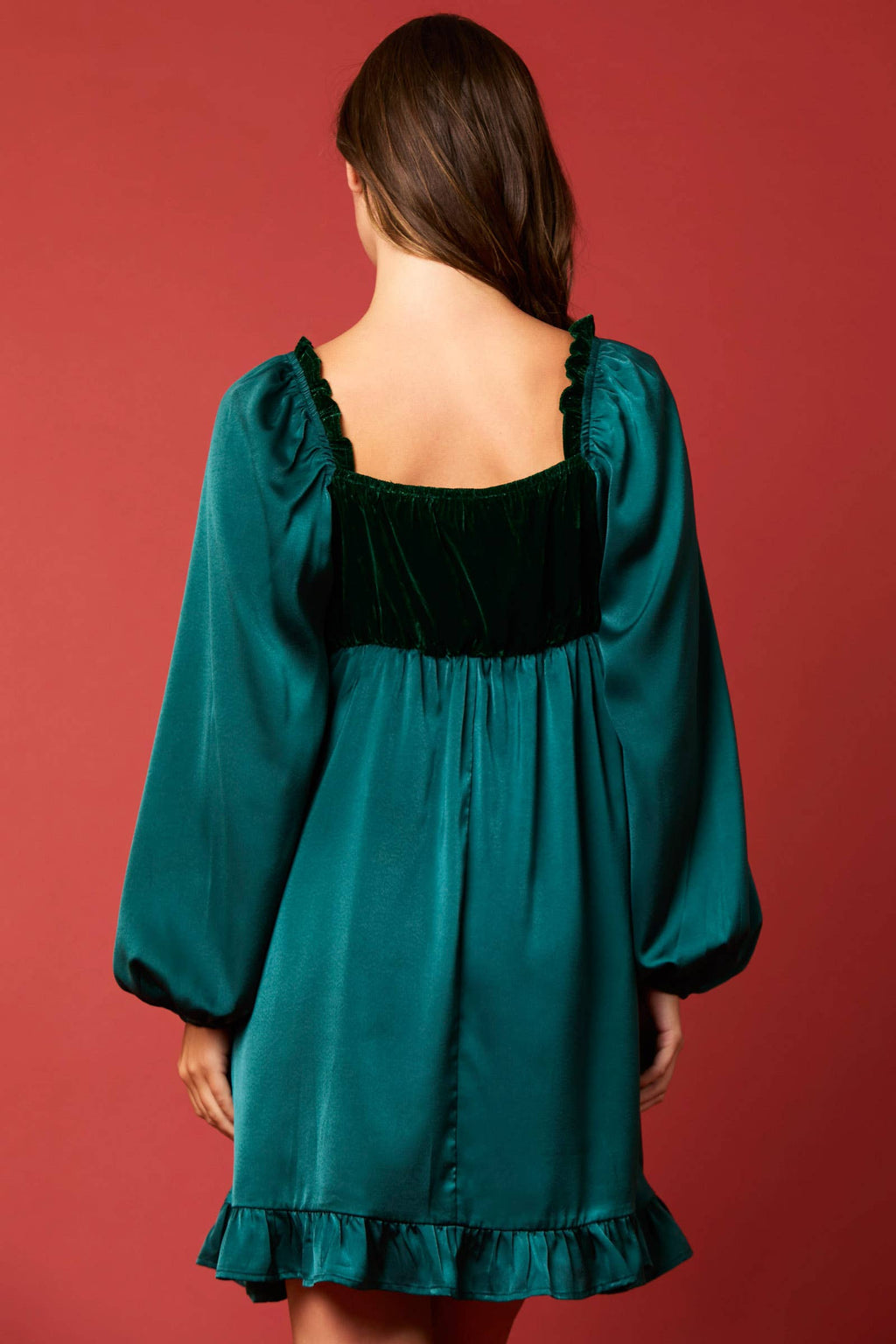 Emerald Velvet Charm Dress - BFF Here