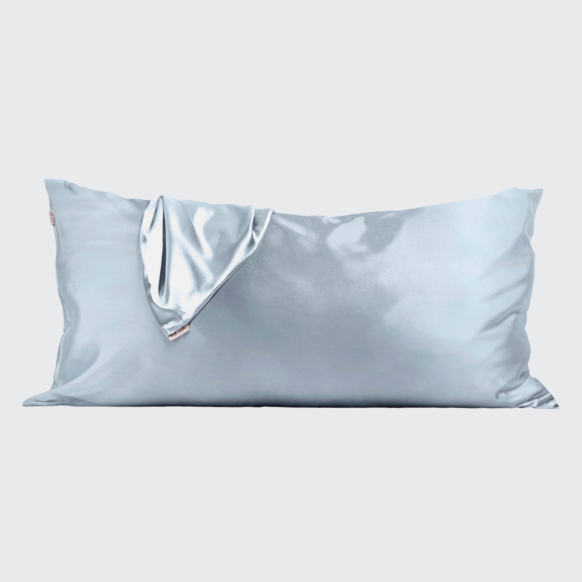 King Satin Pillowcase by Kitsch - Haze Blue - BFF Here