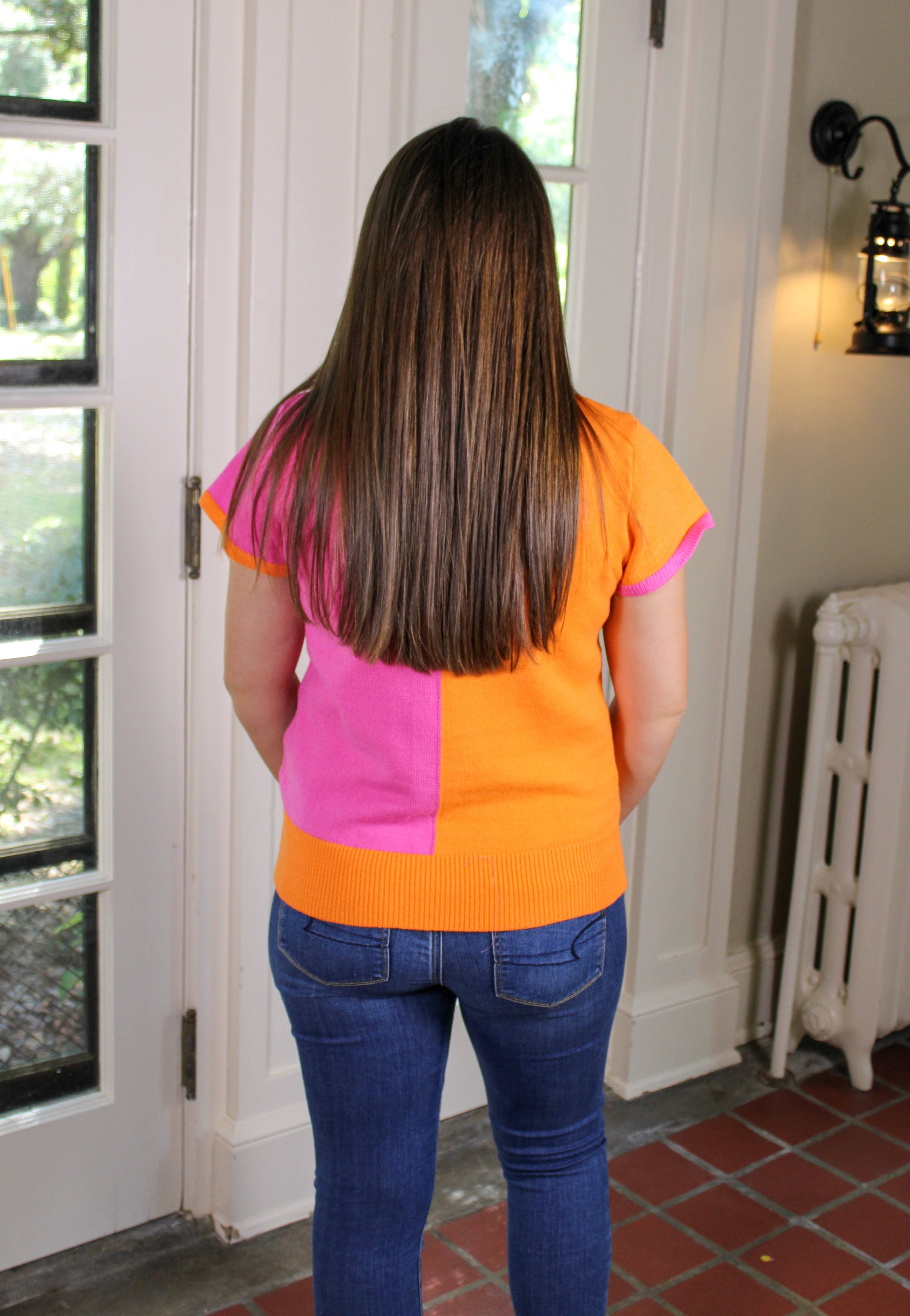 Vibrant Sunset Color Block Top - BFF Here