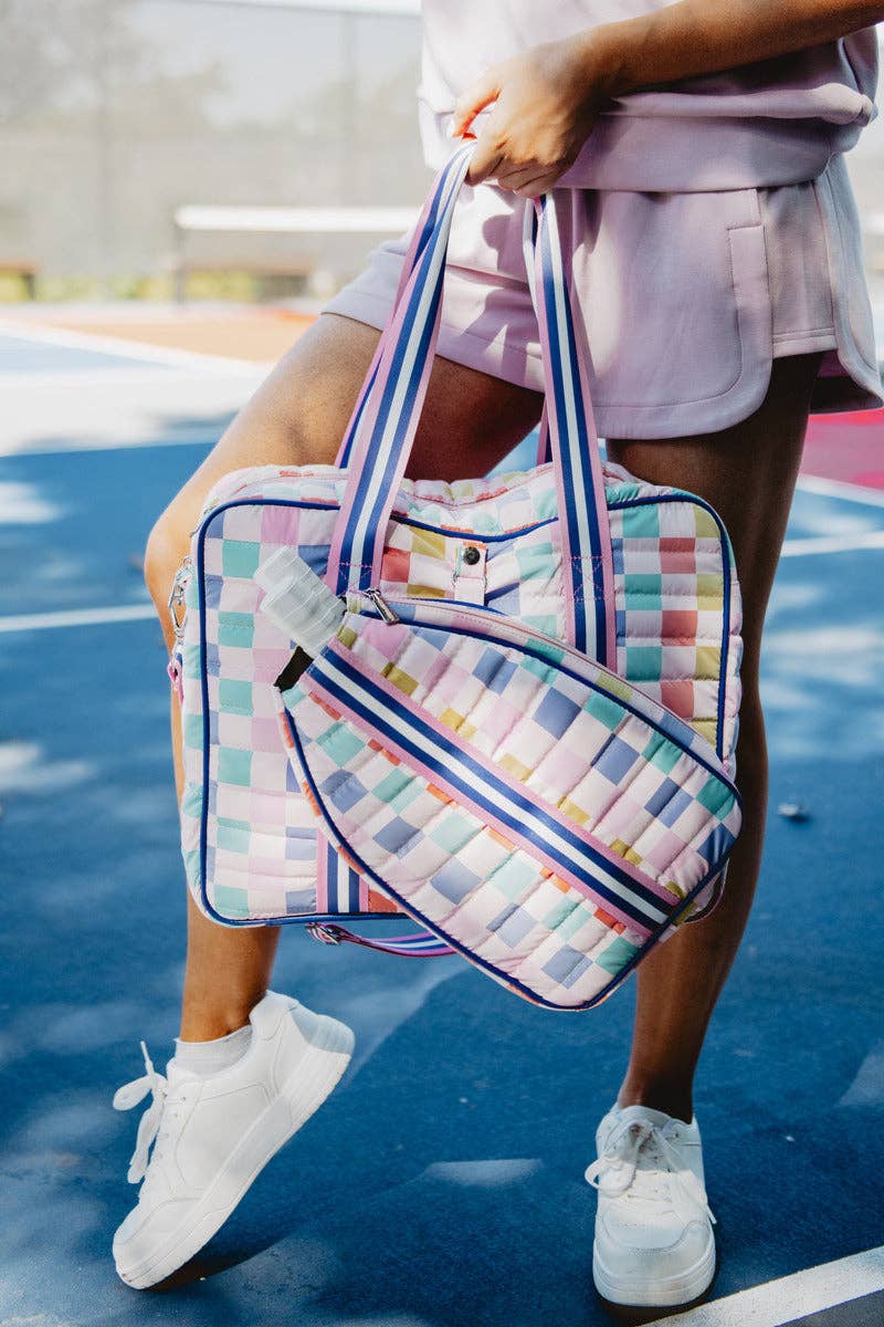 Multicolored Checker Pickleball Bag - BFF Here