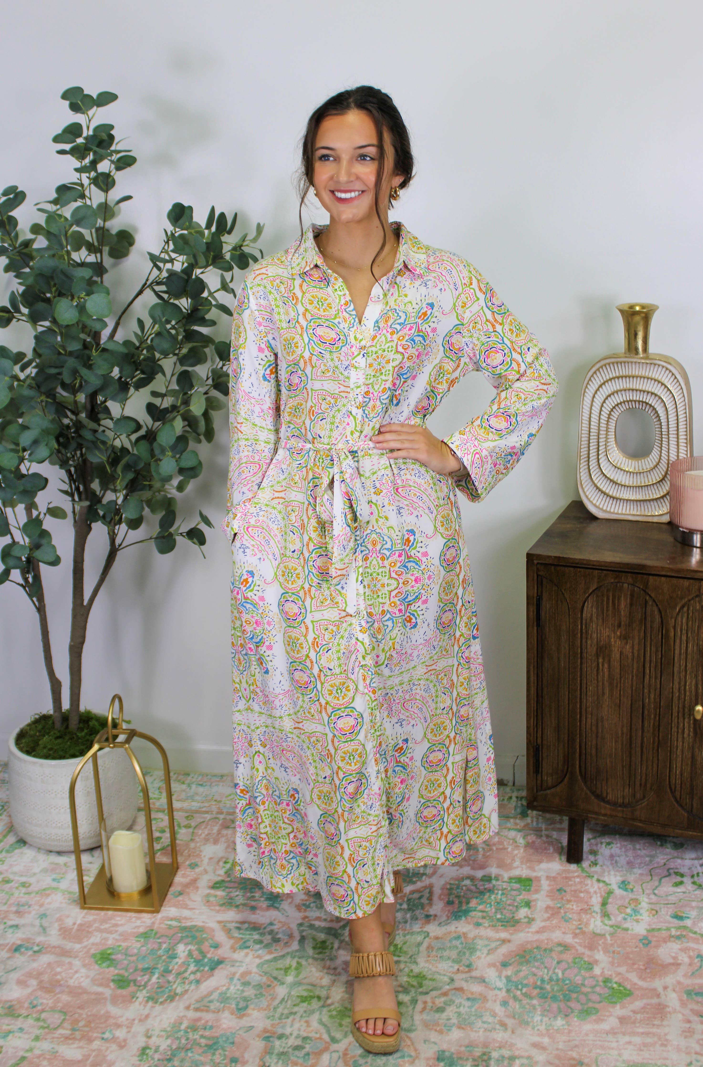 Serene Paisley Swirls Maxi Dress - BFF Here
