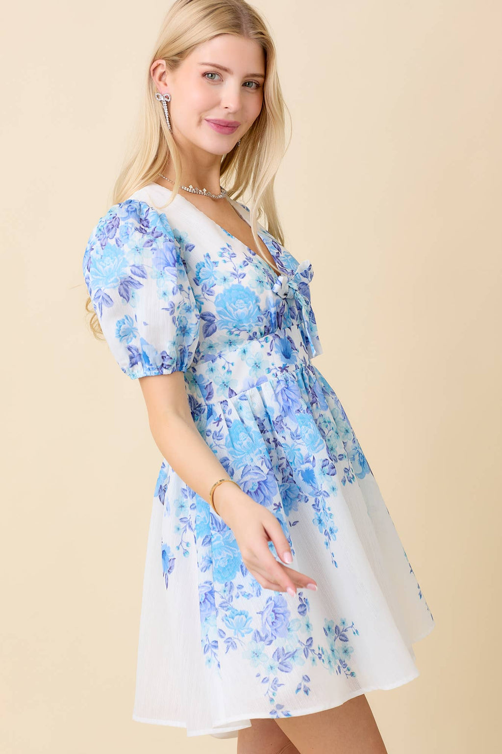 Blue Blossom Floral Charm Dress - BFF Here