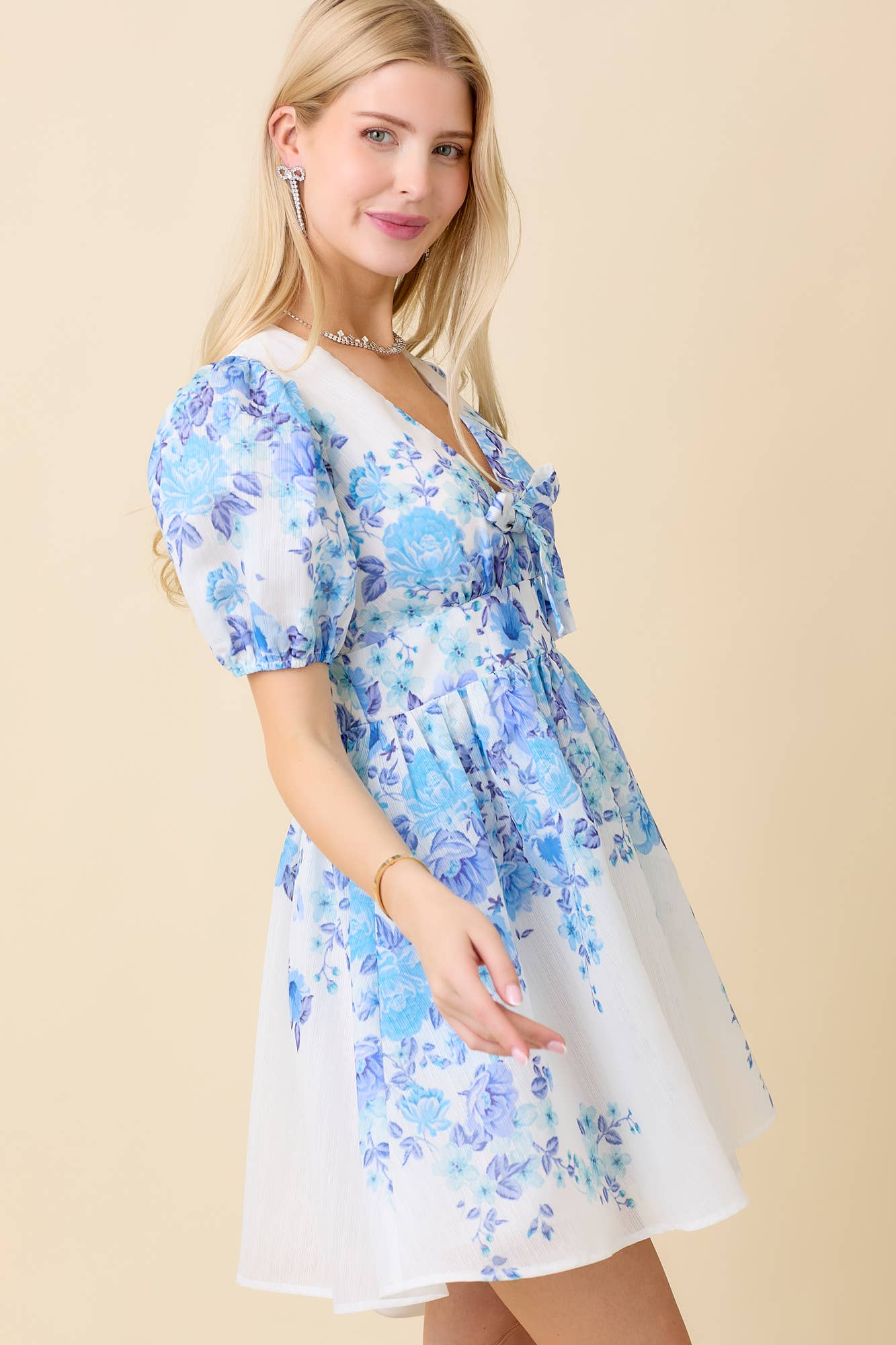 Blue Blossom Floral Charm Dress - BFF Here