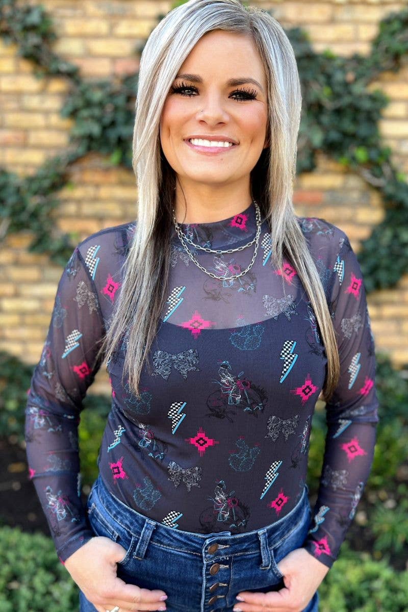 Western Struck Mesh Top by Sterling Kreek - BFF Here