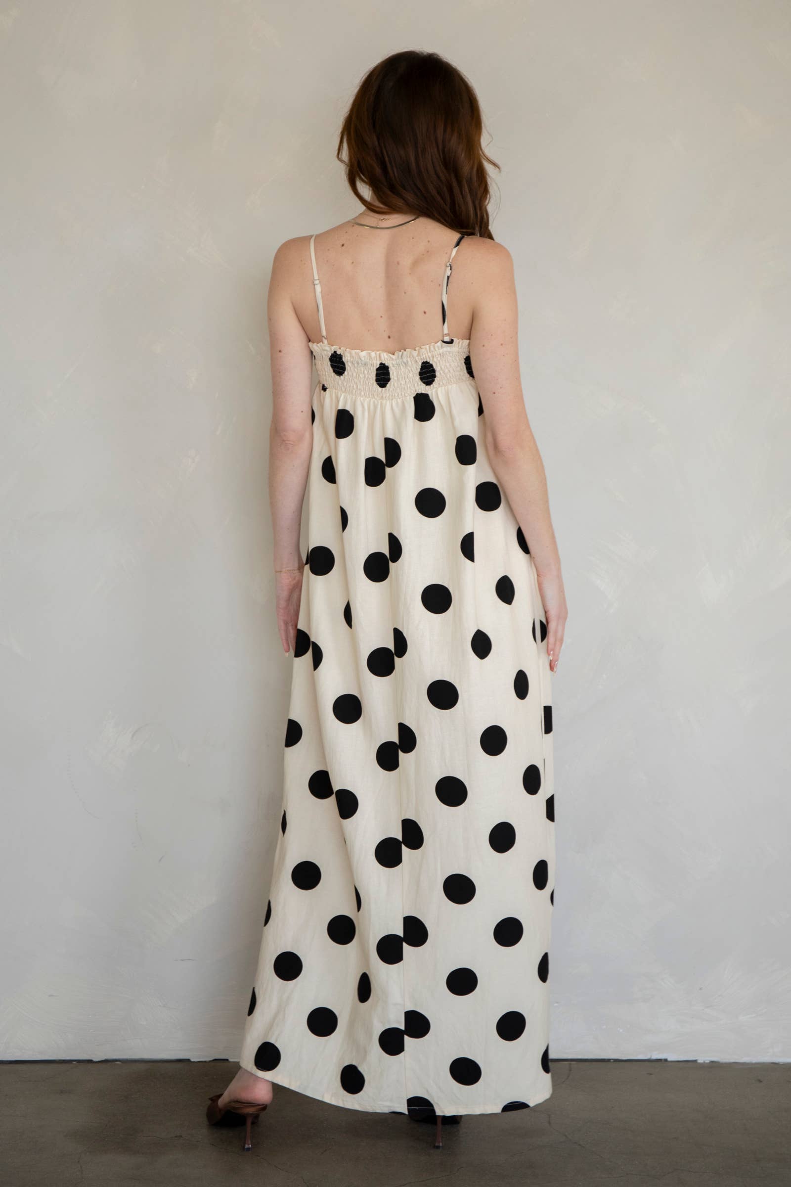 Sandy Polka Dot Maxi Dress - BFF Here