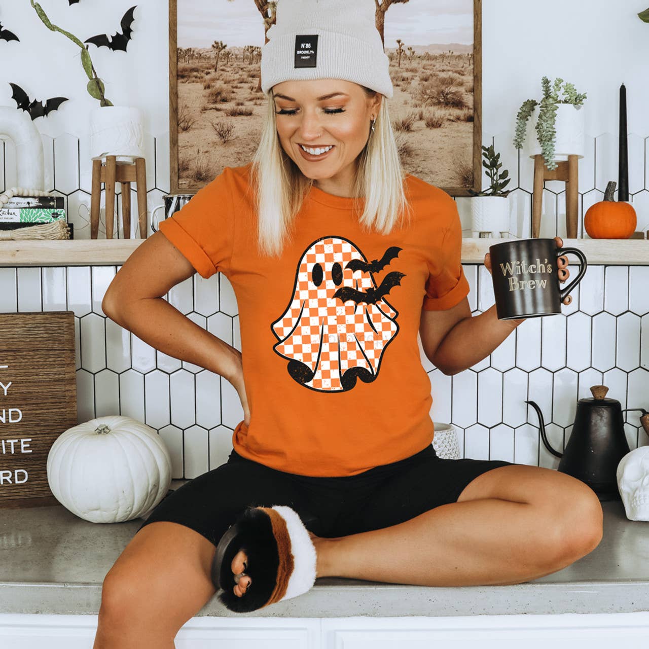 Checkerboard Ghost Tee - BFF Here