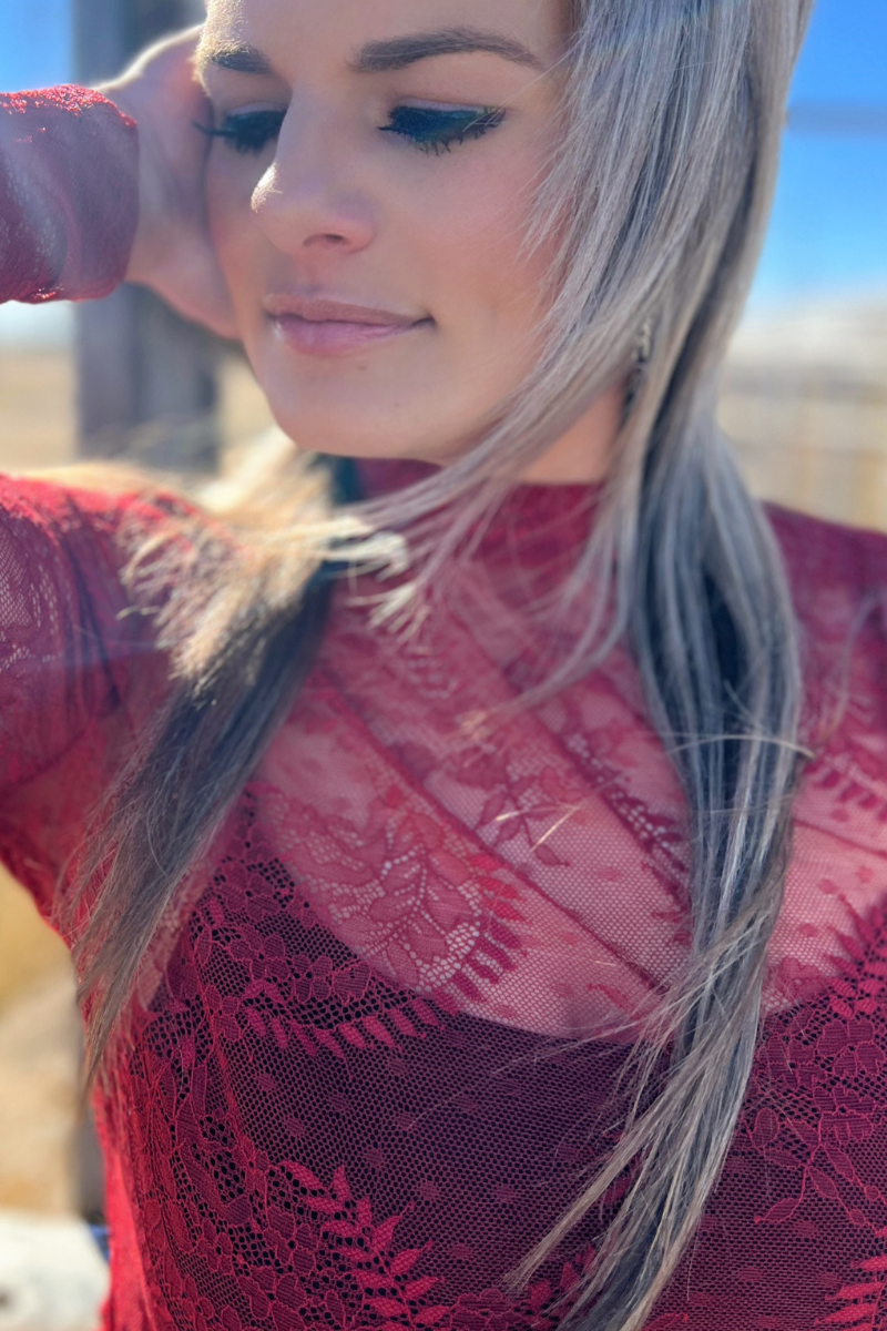 Write It In Red Lace Top by Sterling Kreek - BFF Here