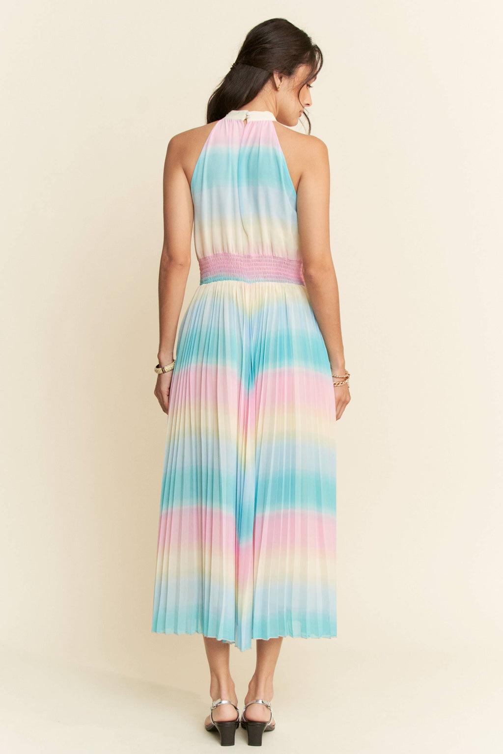Pastel Dreams Pleated Maxi Dress - BFF Here