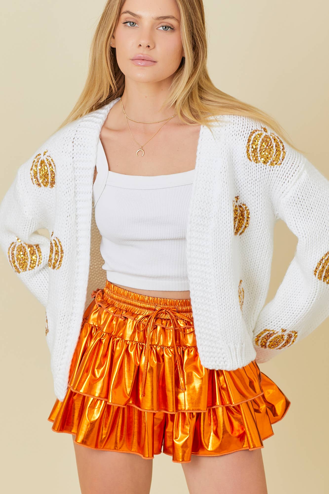 Pumpkin Spice Sequin Cardigan - BFF Here