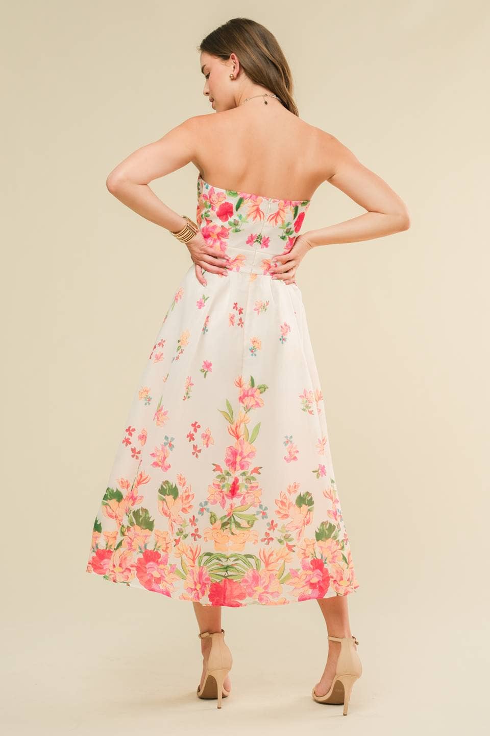 Chic Floral Strapless Sundress with Pockets - BFF Here