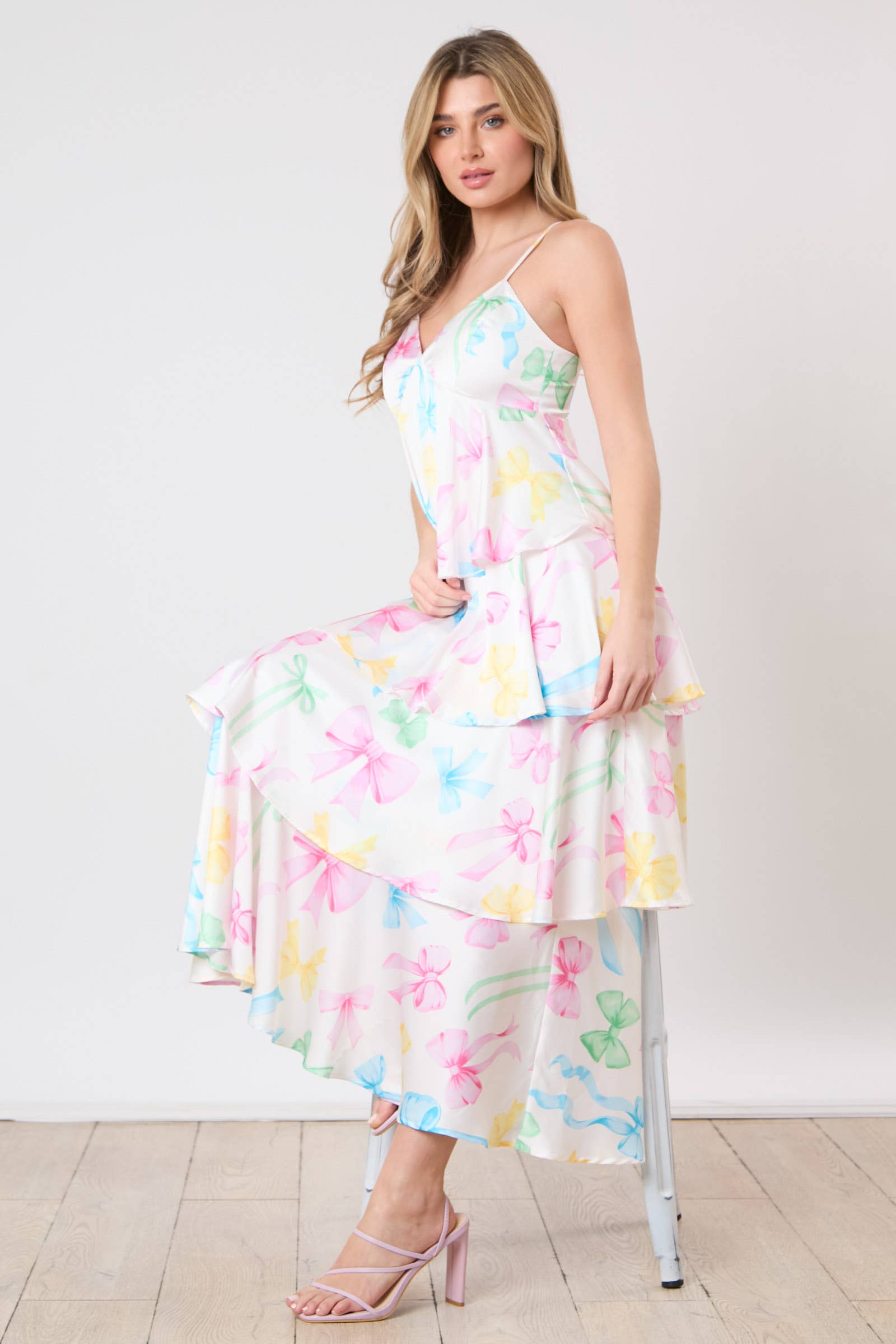 Bowtiful Dreams: Pastel Tiered Maxi Dress - BFF Here