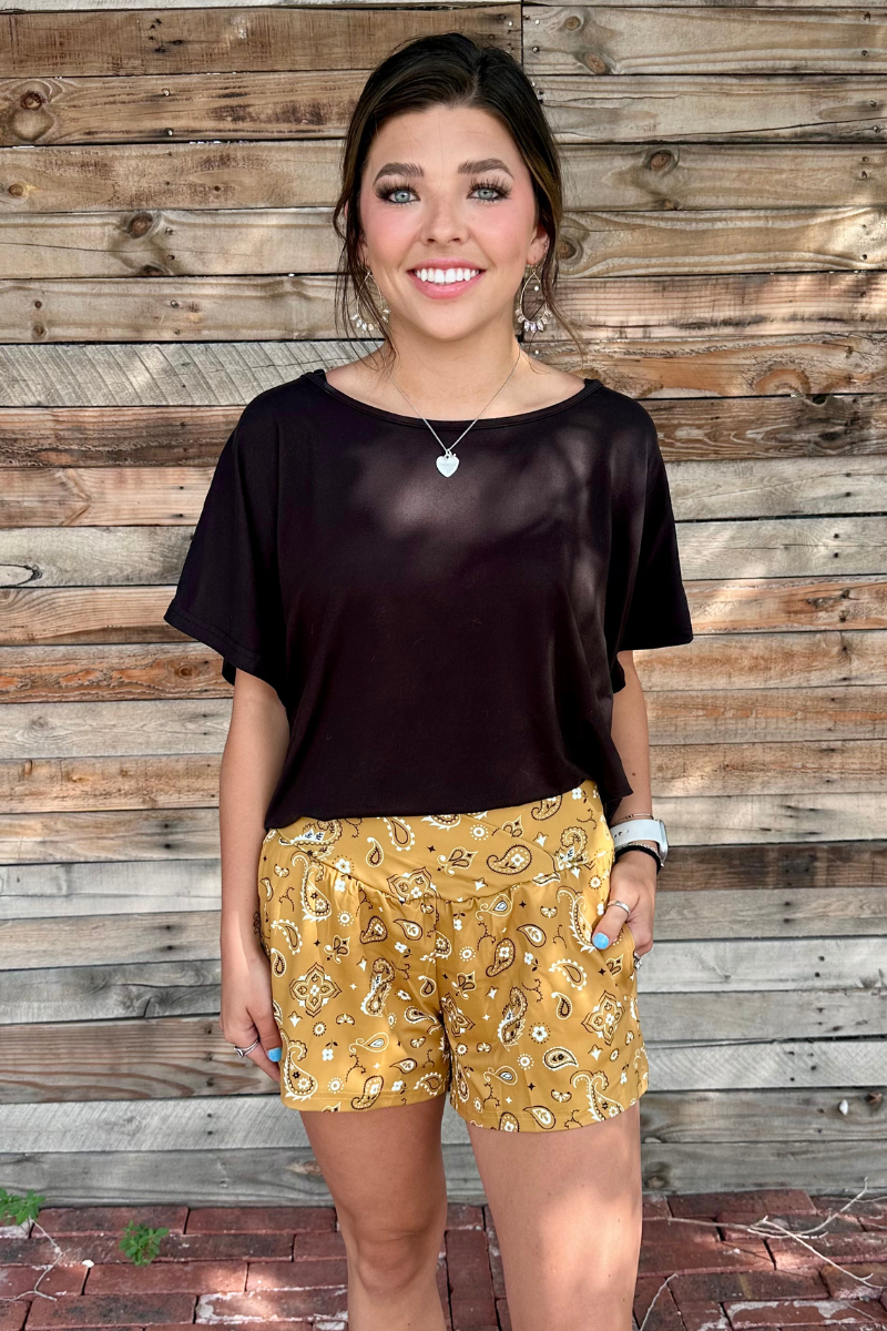 Bandana Babe Shorts Yellow by Sterling Kreek - BFF Here