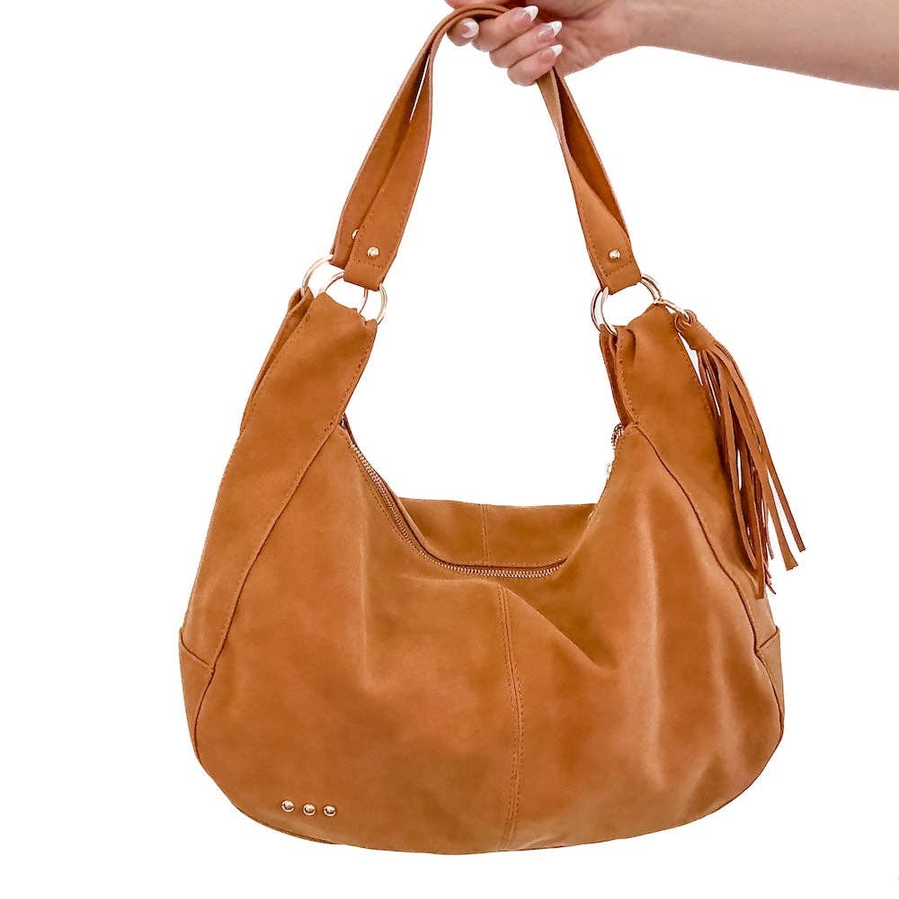 Hazel Hobo Shoulder Bag with Tassel by Pretty Simple - BFF Here