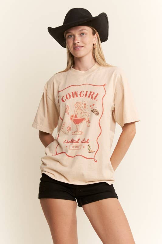 Cowgirl Cocktail Club Tee by Jade by Jane - BFF Here