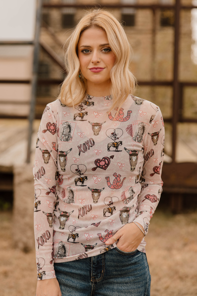 XOXO Rodeo Mesh Top by Sterling Kreek - BFF Here