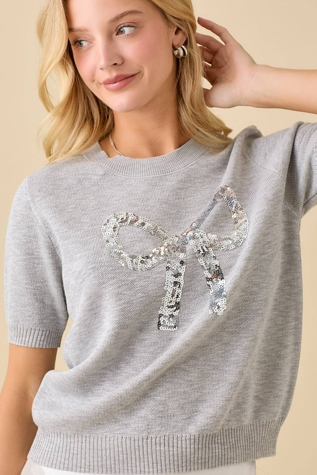 Too Glam to Give a Bow Sweater by Main Strip - BFF Here