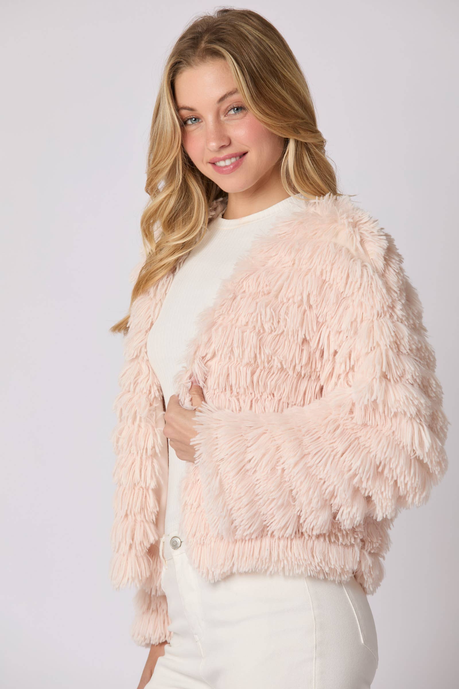 Blush Bliss Faux Fur Jacket - BFF Here