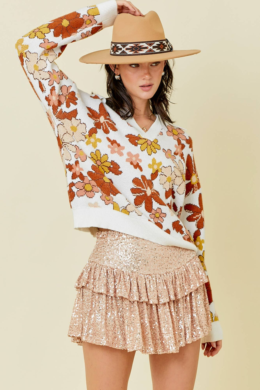 PREORDER: Vintage Cozy and Chic Floral Sweater (Ships Middle of September) - BFF Here