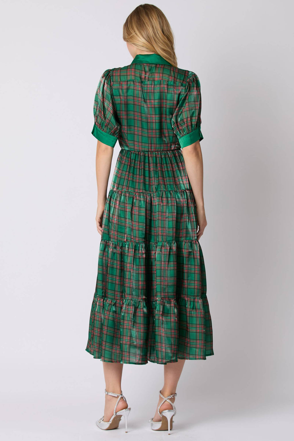 Tartan Tidings Emerald Plaid Midi Dress - BFF Here