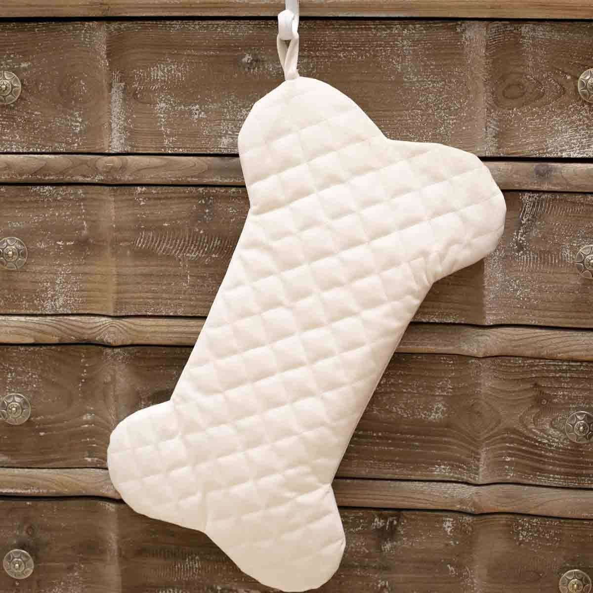 Quilted Dog Bone Stocking - BFF Here