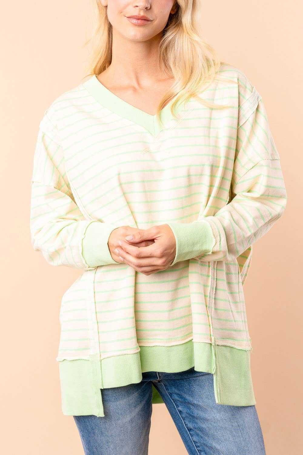 Mint To Be Striped Pullover - BFF Here