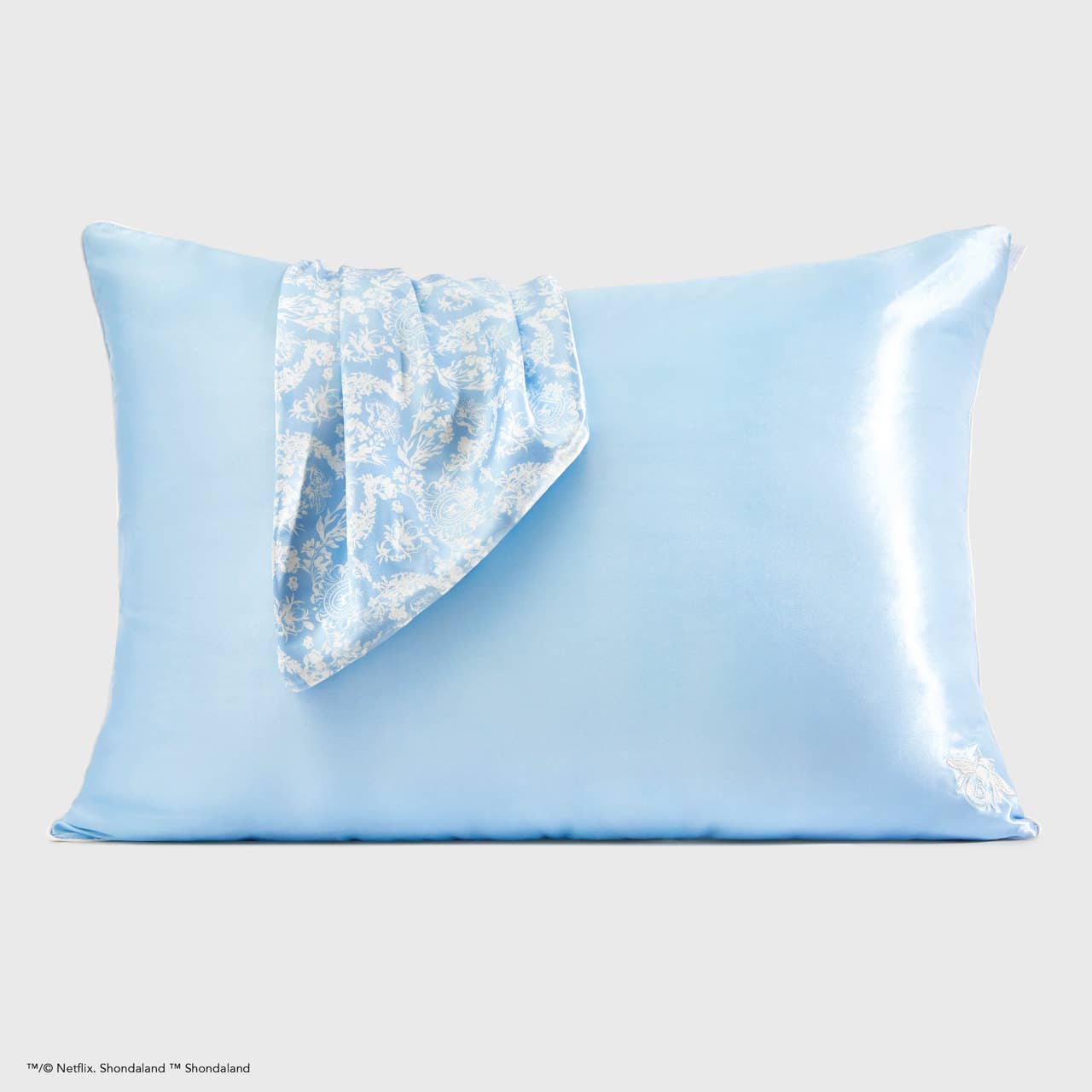 Kitsch x Bridgerton Satin Pillowcase - Standard / Toile De Blue - BFF Here