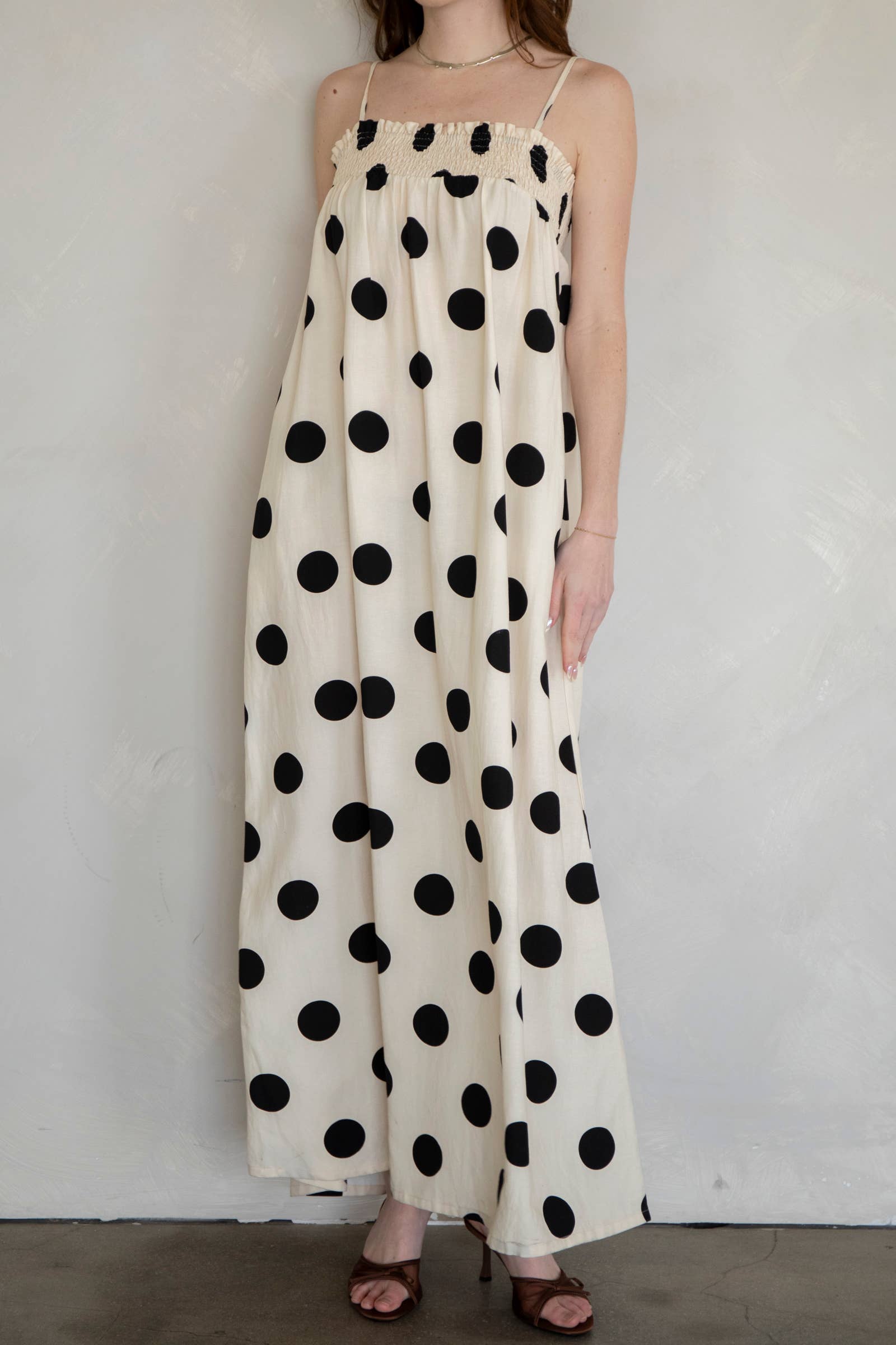Sandy Polka Dot Maxi Dress - BFF Here