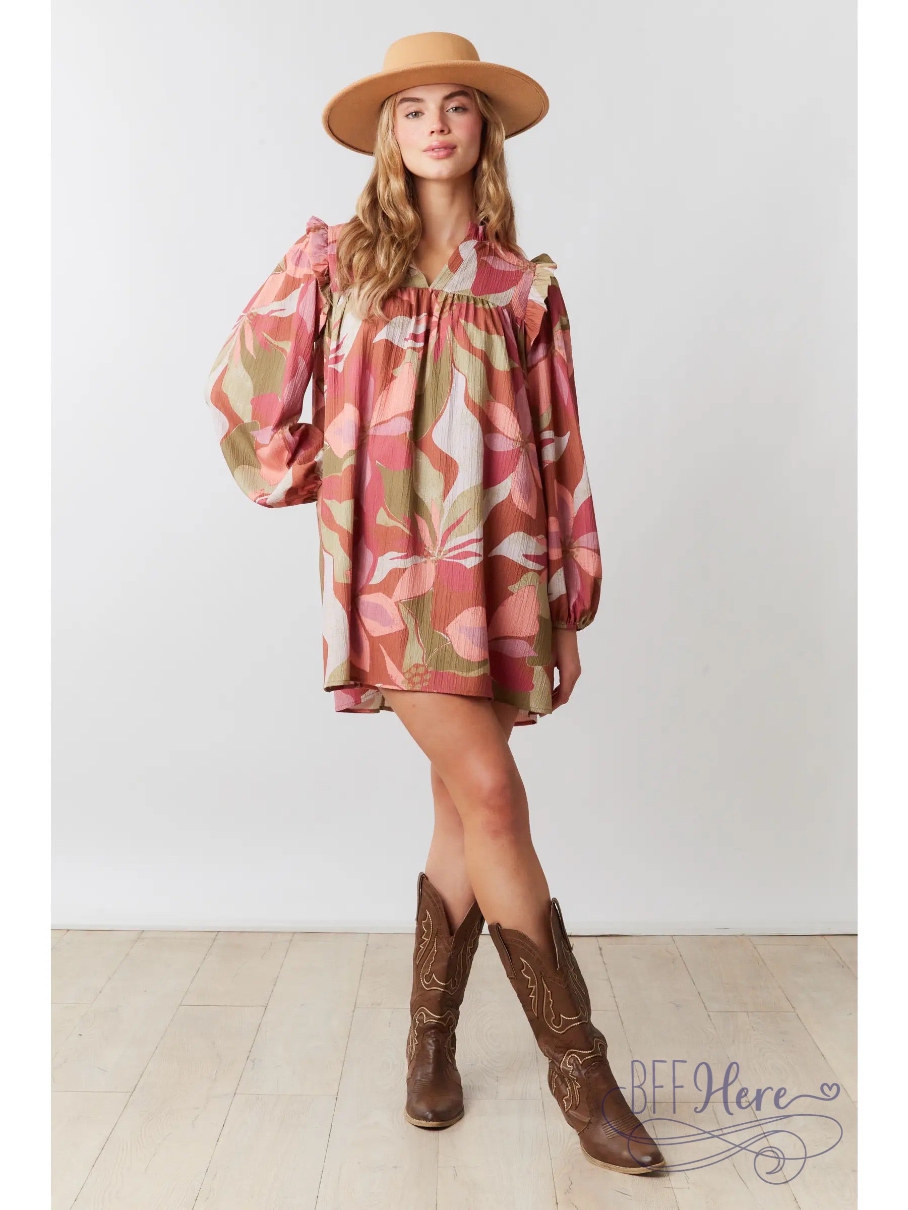 PREORDER: Rustic Floral Dress - BFF Here