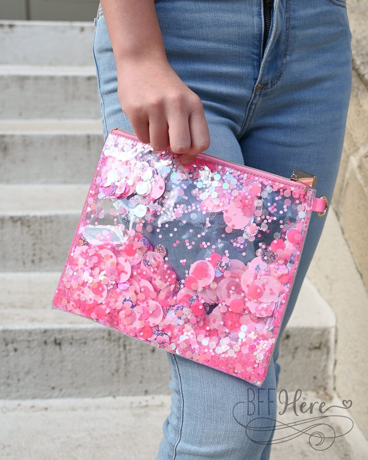 Pink Party Confetti Everything Pouch by Packed Party - BFF Here