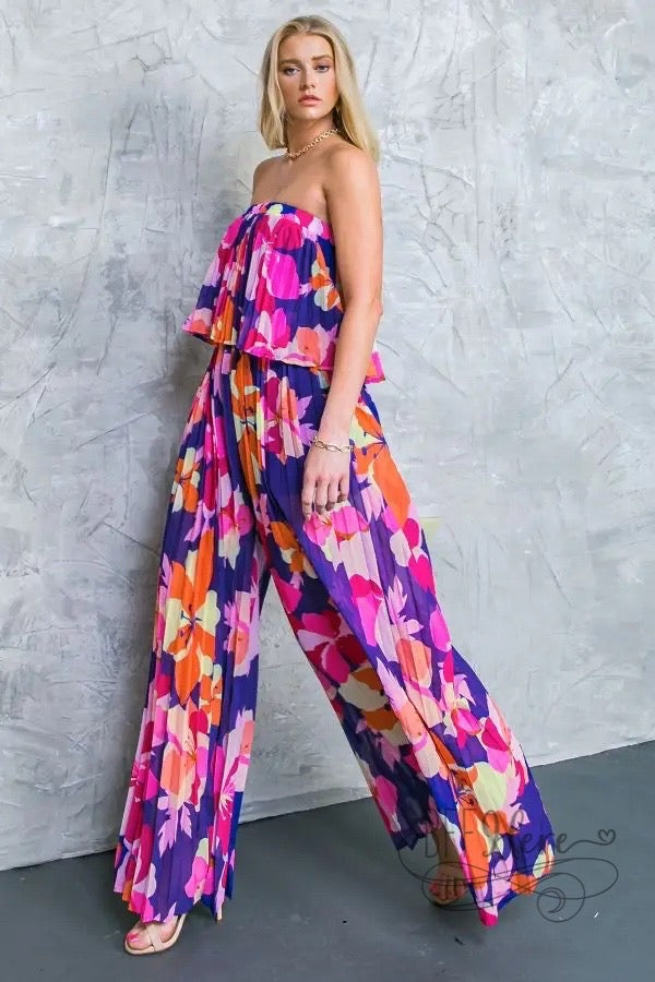 Leiliana Tropical Floral Jumpsuit - BFF Here