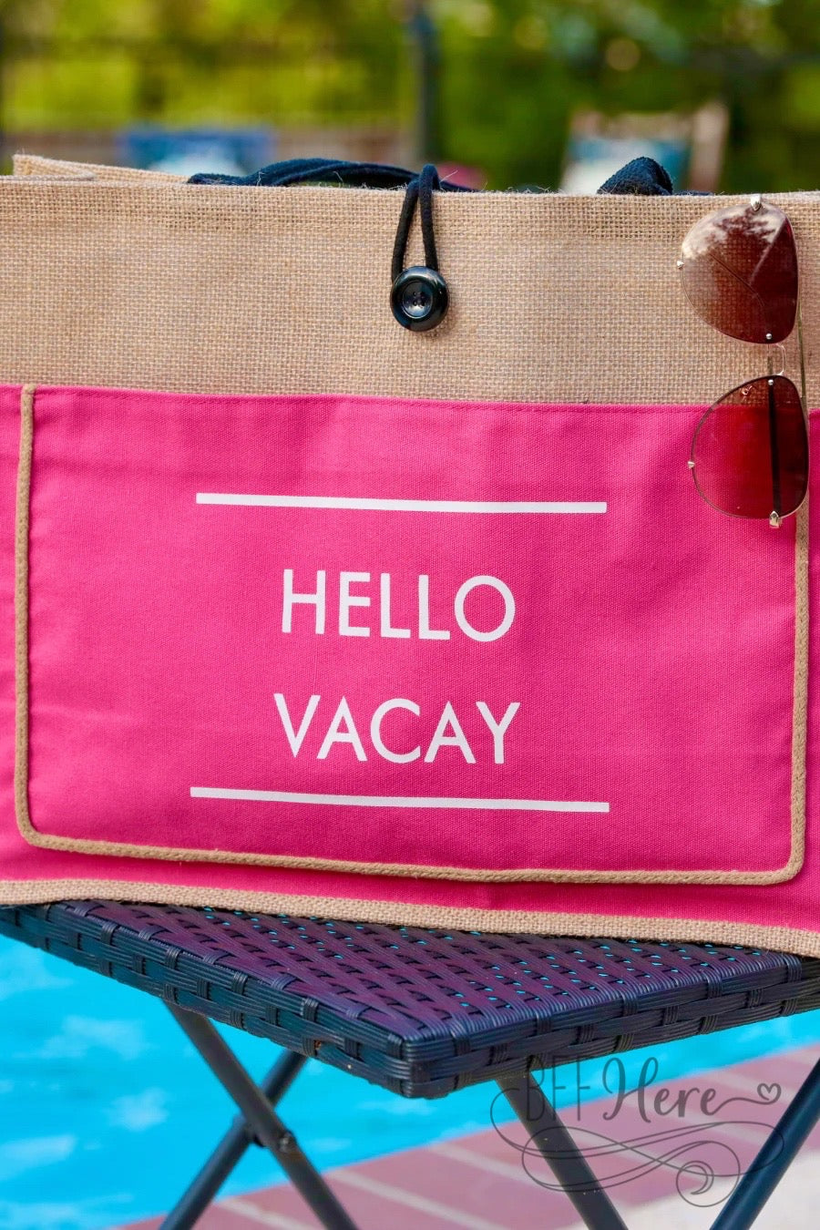 Hello Vacay Beach Bag - BFF Here