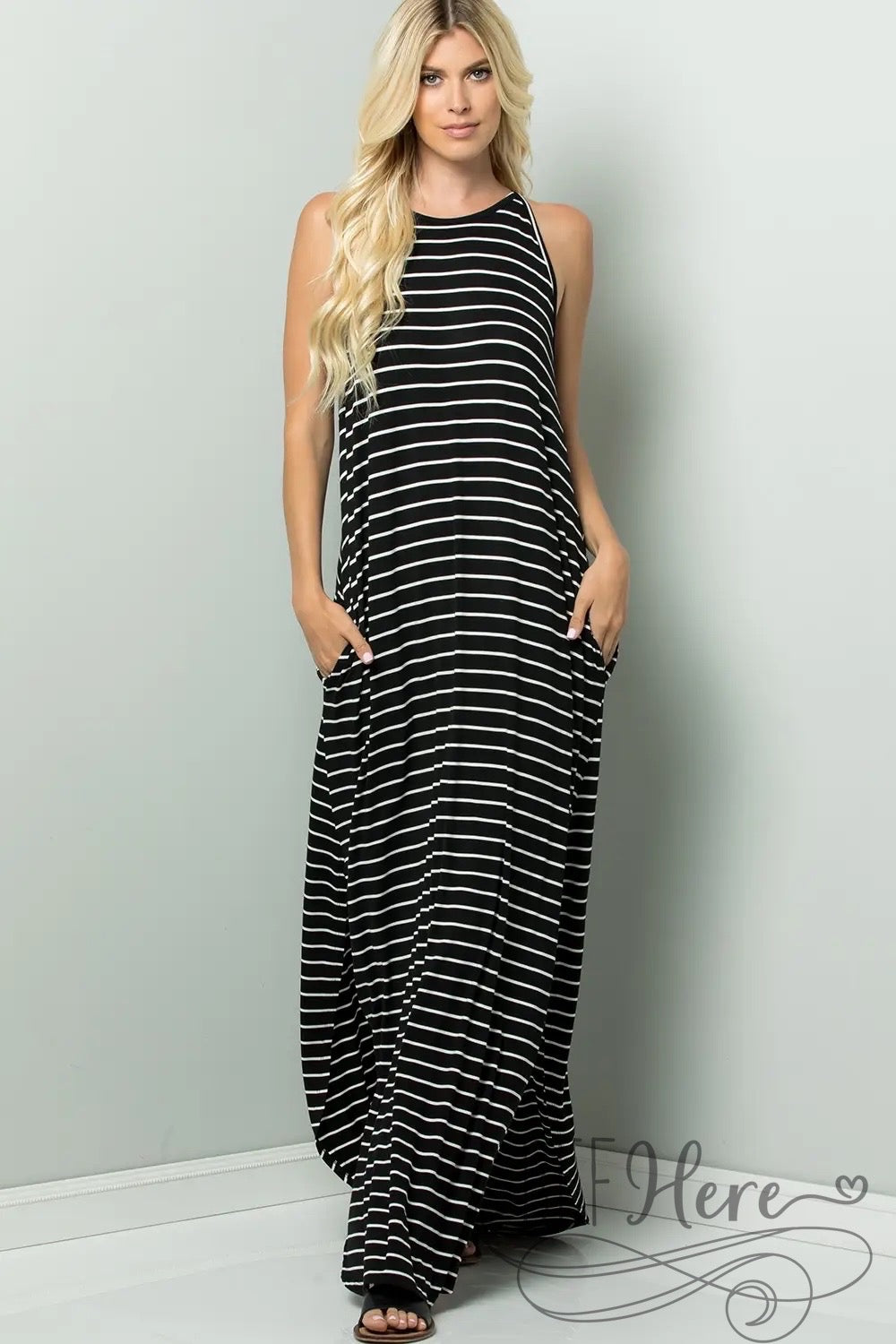 Ryan Striped Cami Maxi Dress - BFF Here