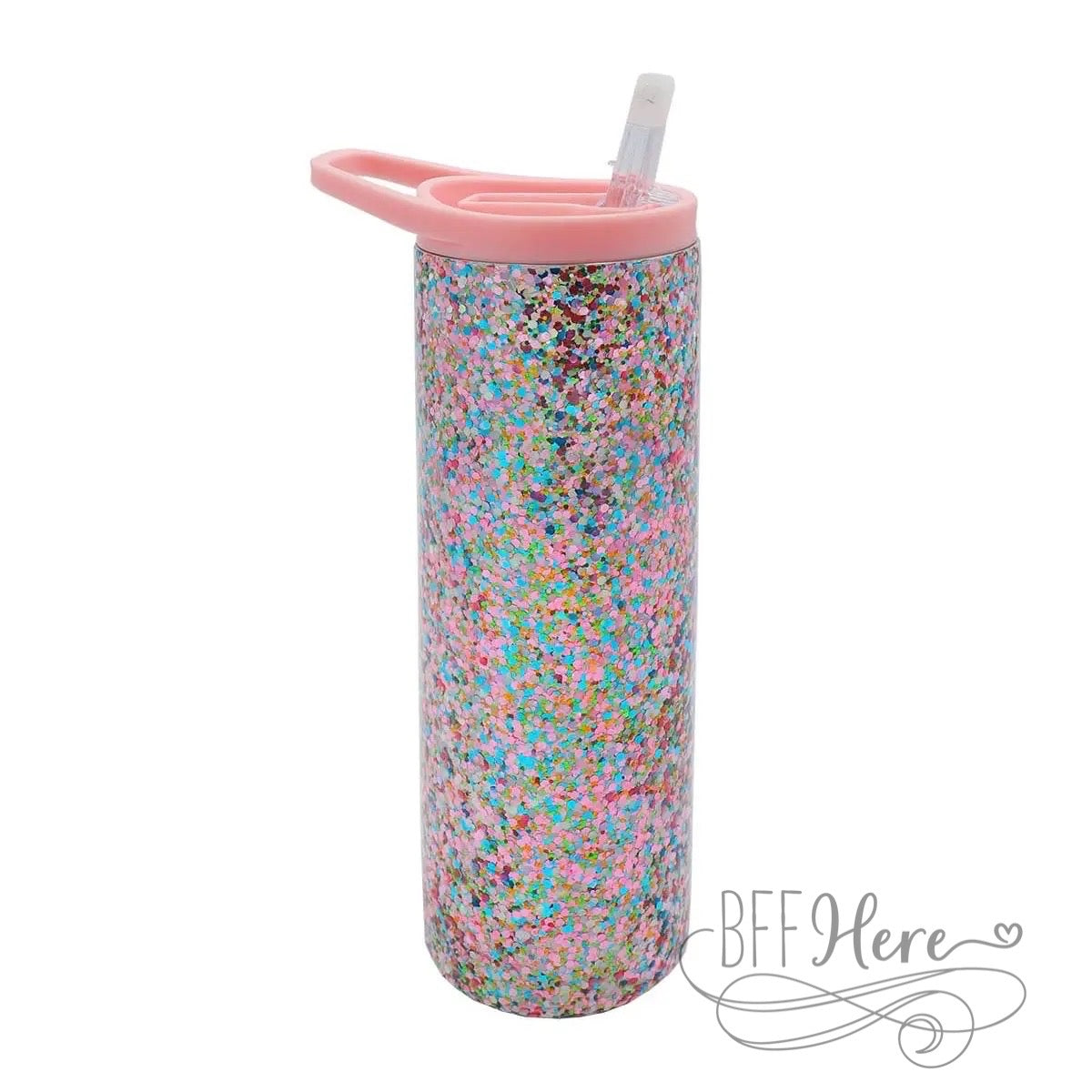 PREORDER — More Sparkle Stainless Sipper Tumbler with Straw by Packed Party - BFF Here