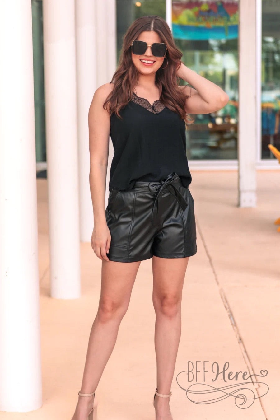 New York Minute Faux Leather Shorts - BFF Here