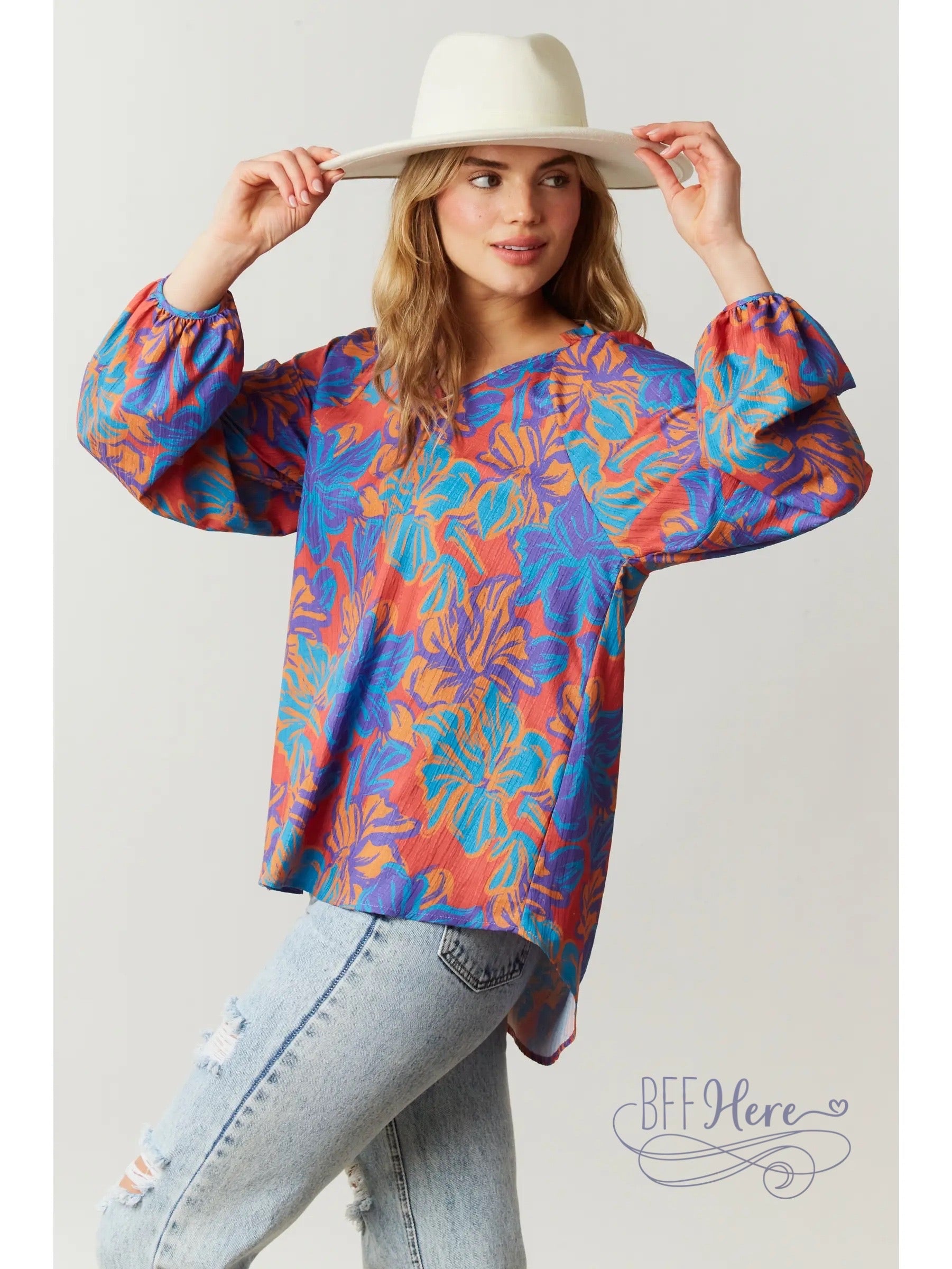 PREORDER: Sunset Floral Top - BFF Here
