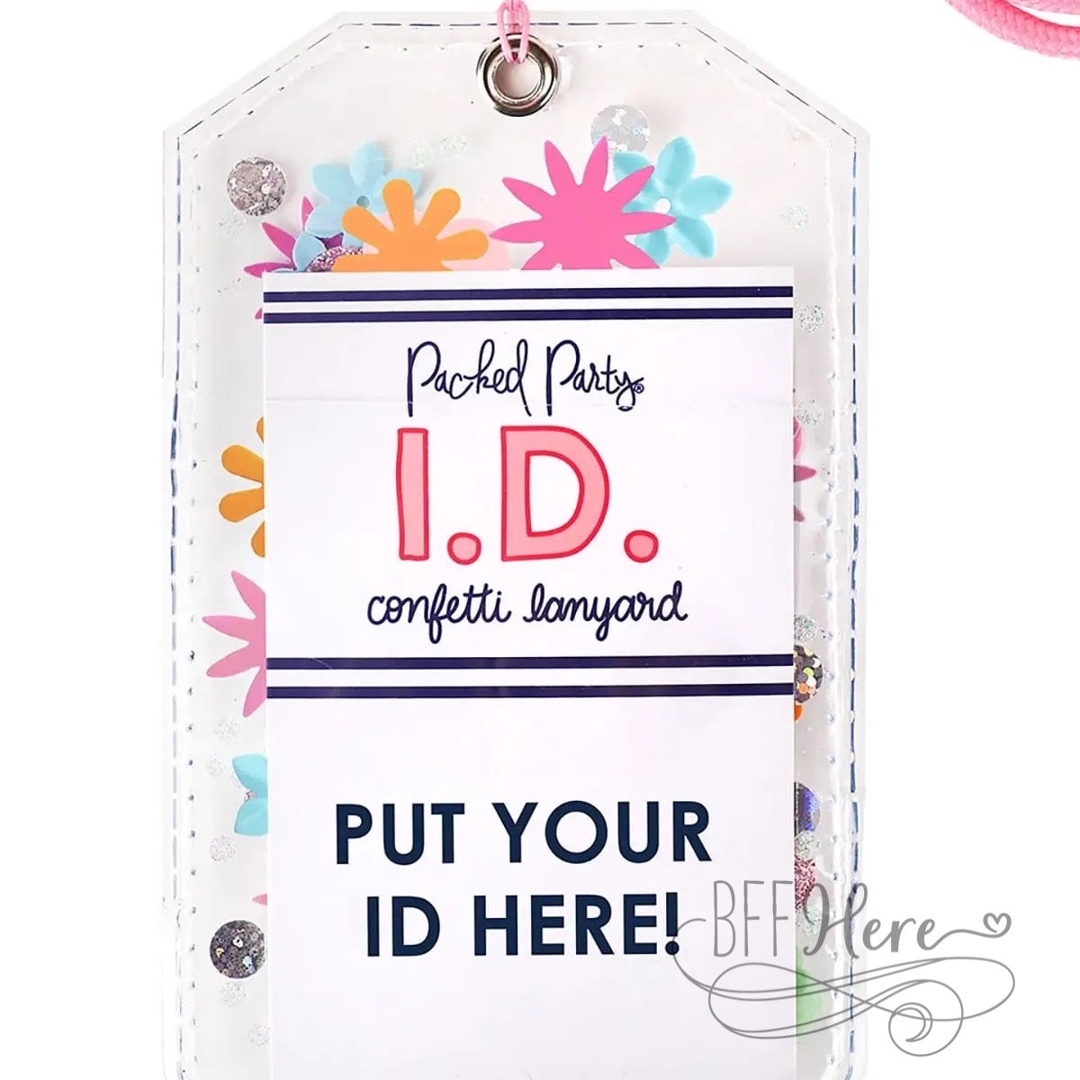 PREORDER — Flower Shop Confetti ID or Badge Holder with Lanyard by Packed Party - BFF Here