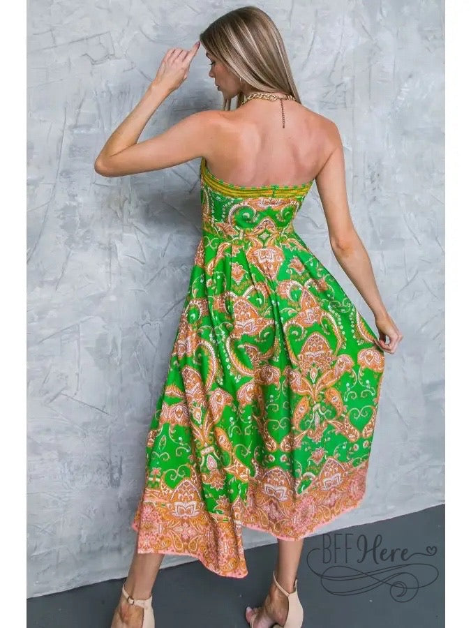 Midori Woven Midi Dress - BFF Here