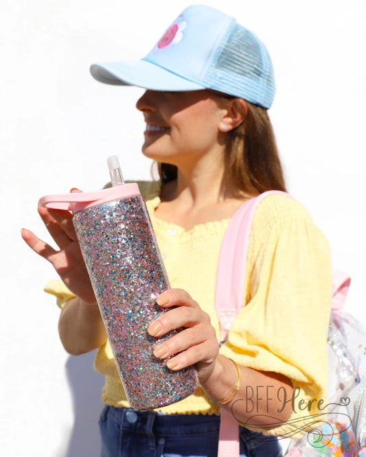 More Sparkle Stainless Sipper Tumbler with Straw by Packed Party - BFF Here