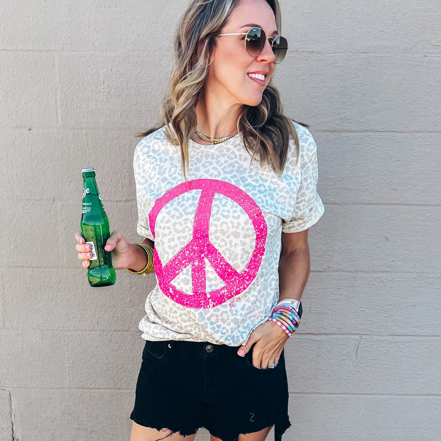 Hot Pink Peace T-Shirt - BFF Here