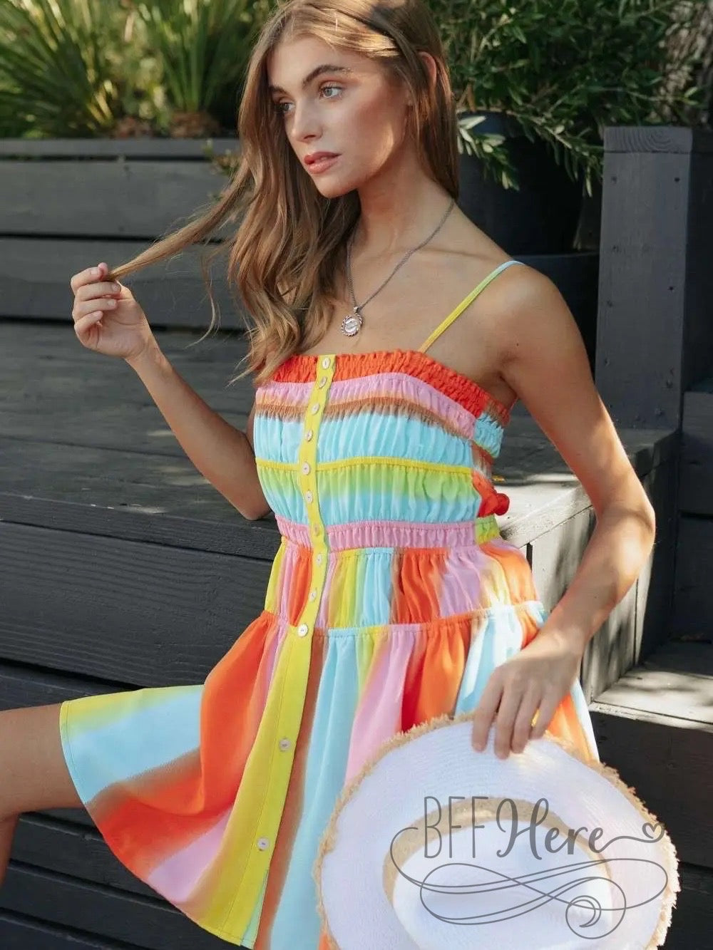 PREORDER—Constance Multi Color Ombre Bodice Dress - BFF Here