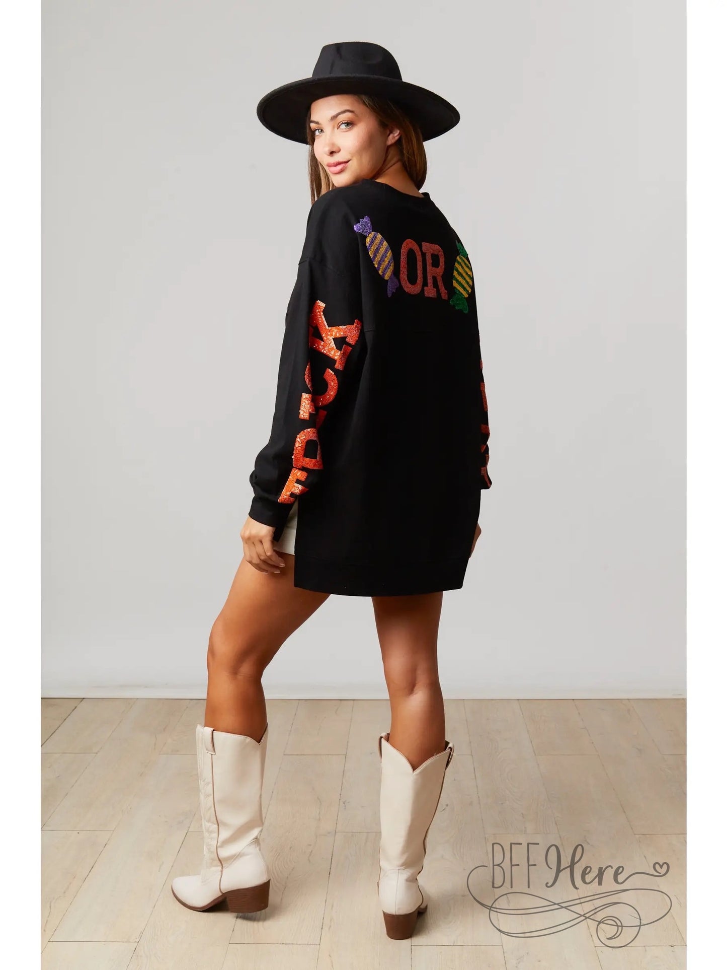 PREORDER: Trick or Treat Sequin Top - BFF Here