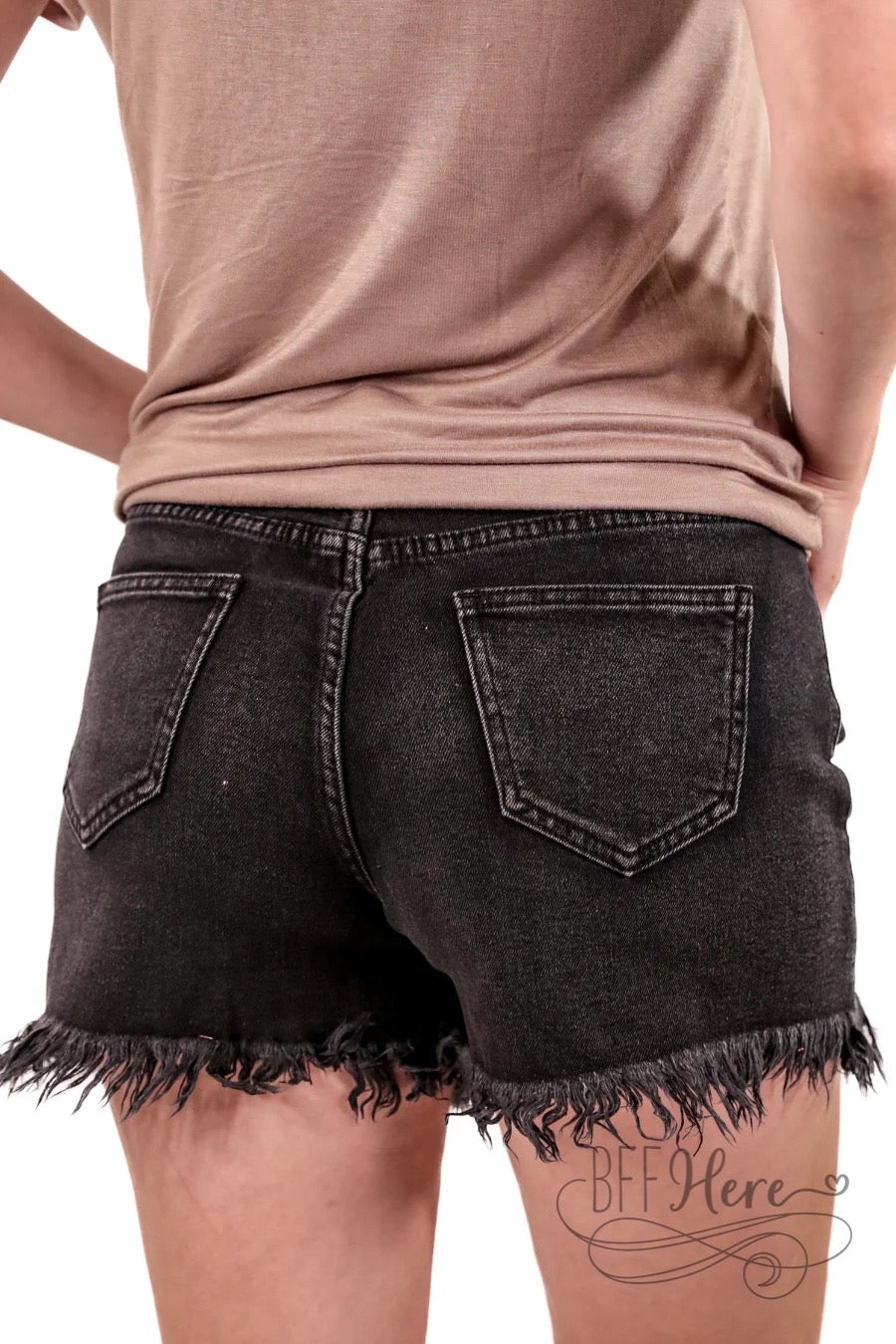 Jace Black Denim Shorts - BFF Here